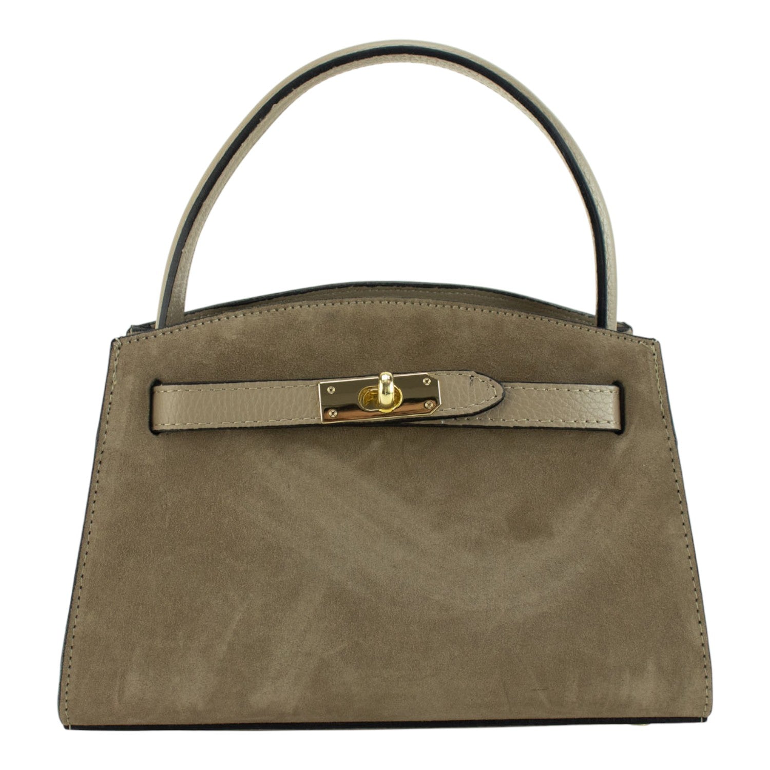 Bolso de mano en piel Pregato Nuit Ante Taupe - KimondoShop