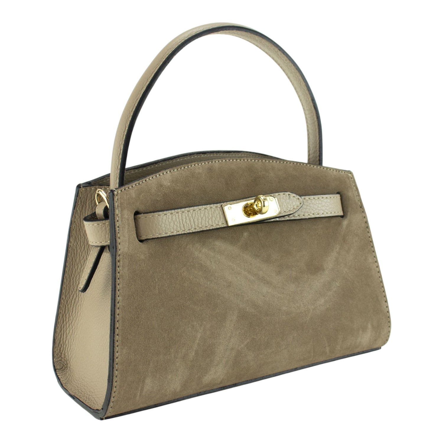 Bolso de mano en piel Pregato Nuit Ante Taupe - KimondoShop