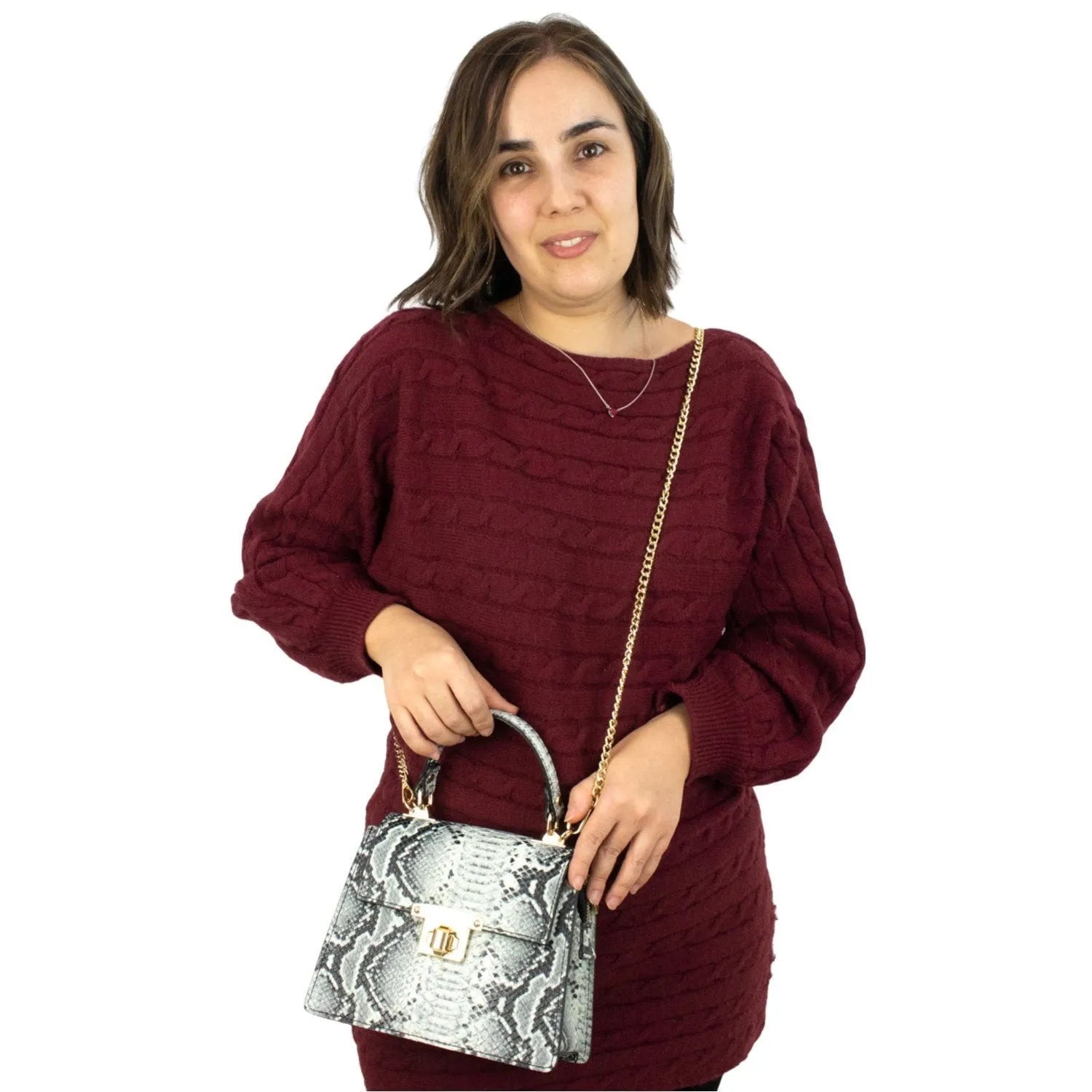 Bolso de mano Piel Pregato Gekko Gris - KimondoShop