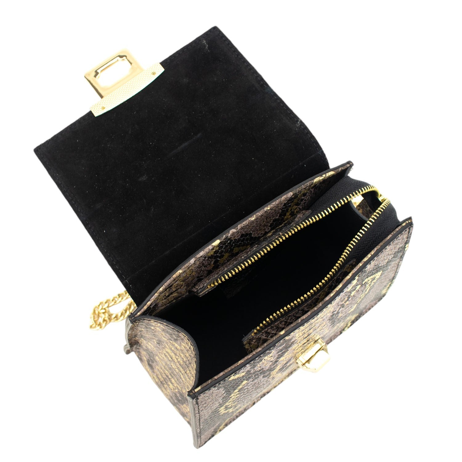 Bolso de mano Piel Pregato Gekko Marrón Dorado - KimondoShop