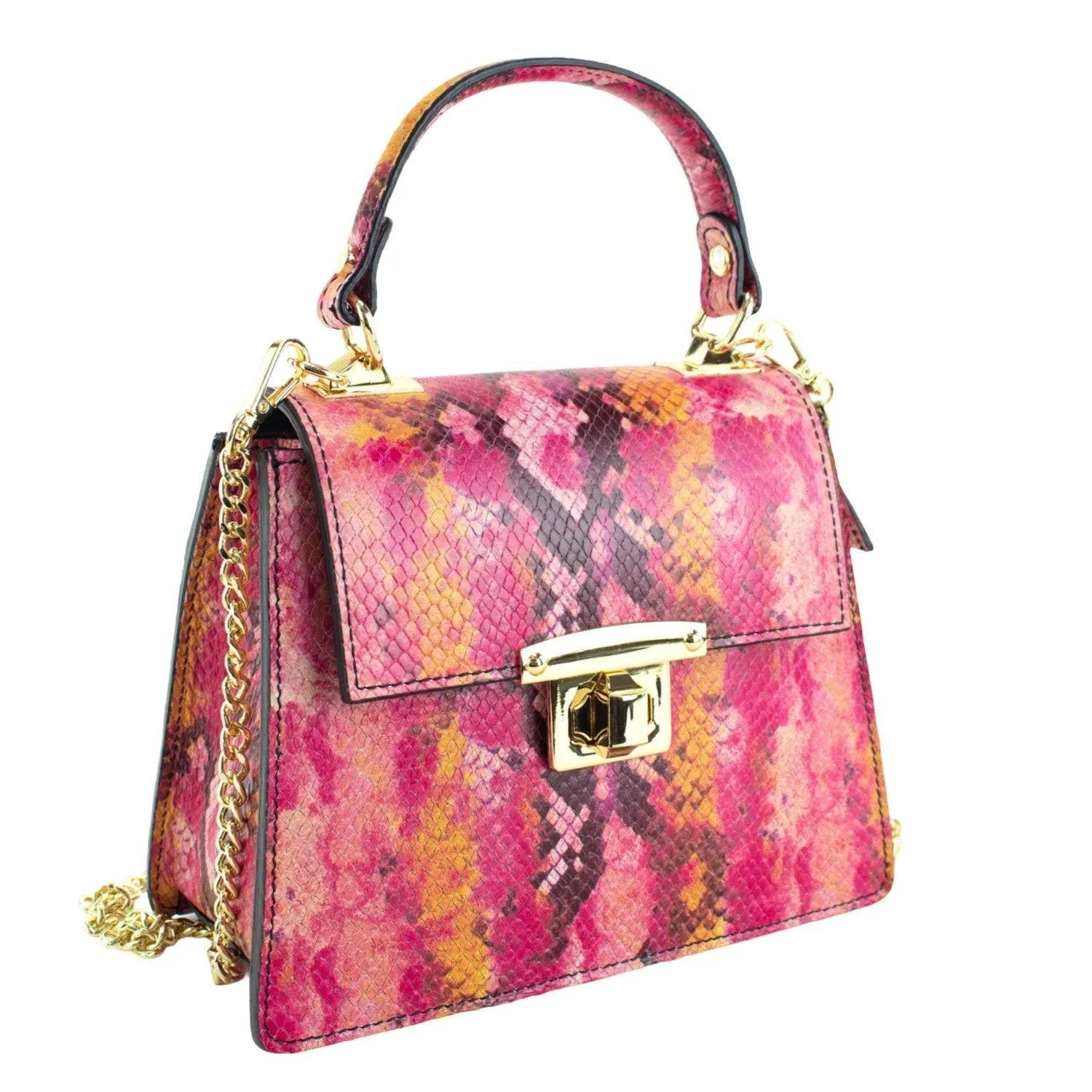 Bolso de mano Piel Pregato Gekko Rosa - KimondoShop