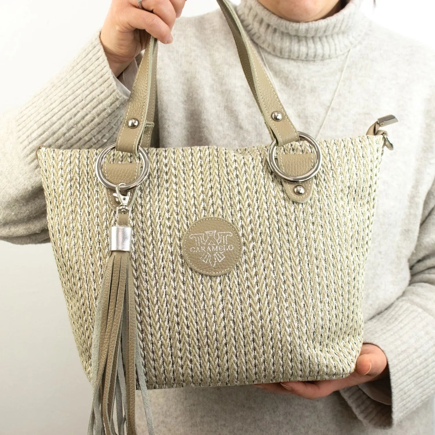 Bolso de mano tote Caramelo Helia - KimondoShop