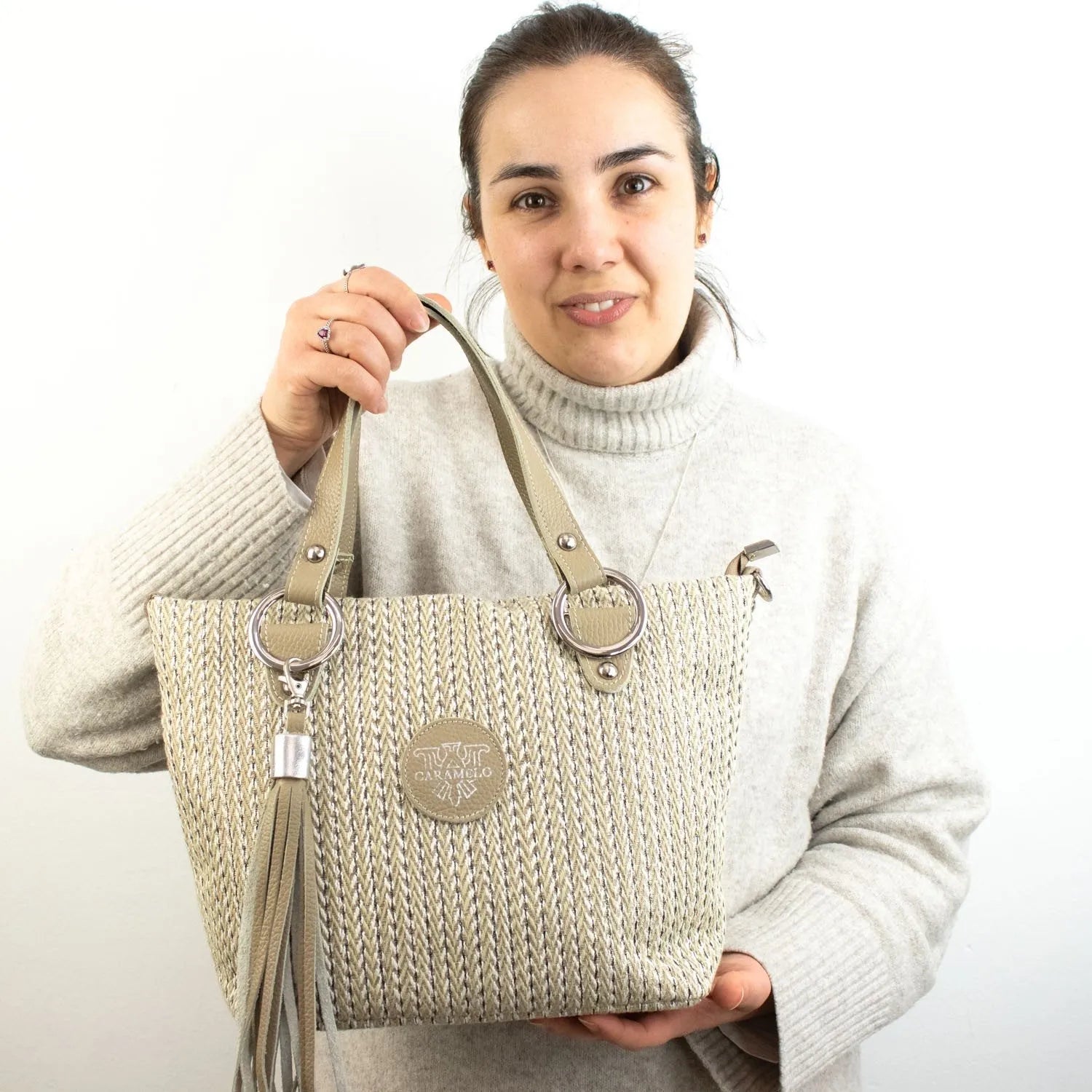 Bolso de mano tote Caramelo Helia - KimondoShop