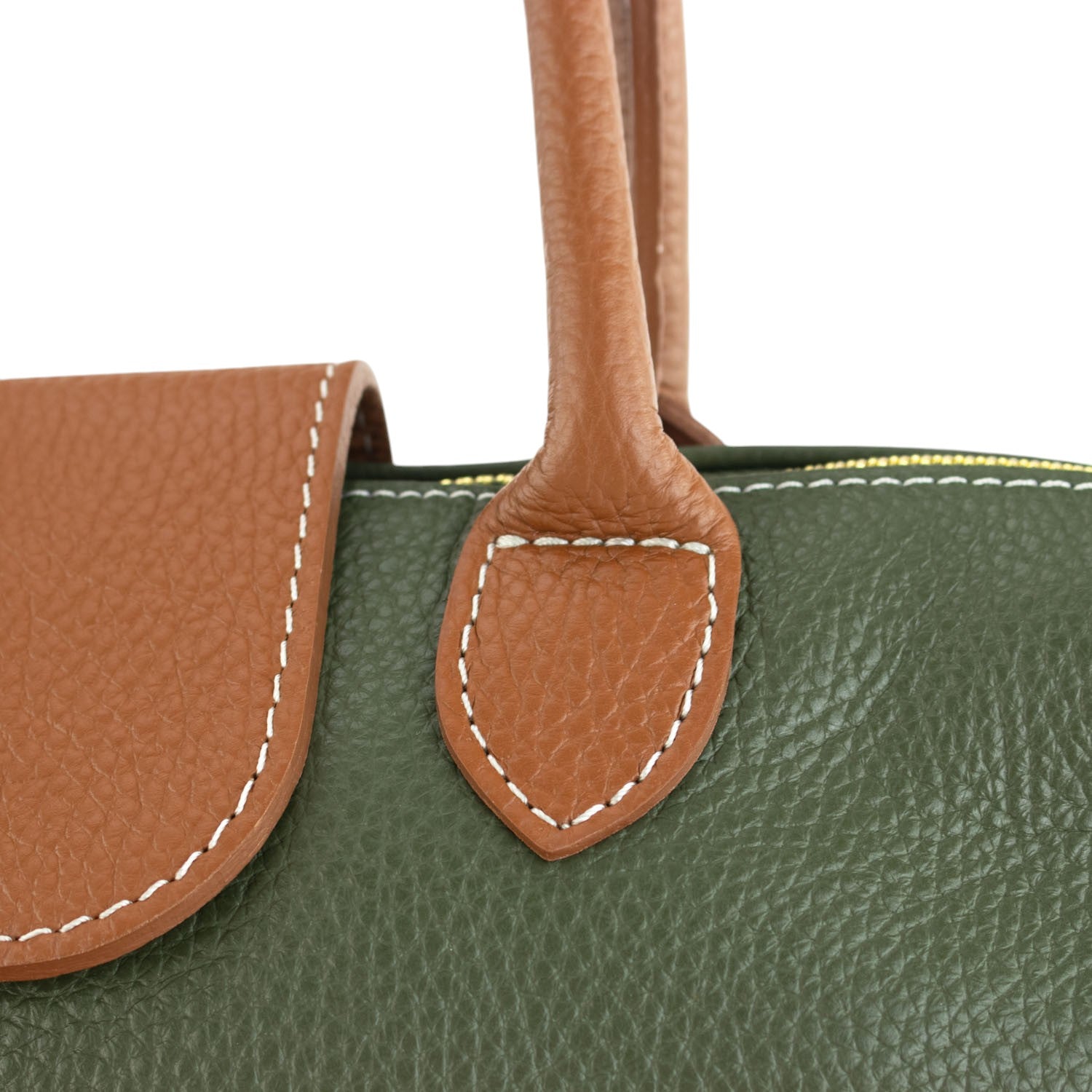 Bolso de Piel Pregato Allure Verde oliva - KimondoShop