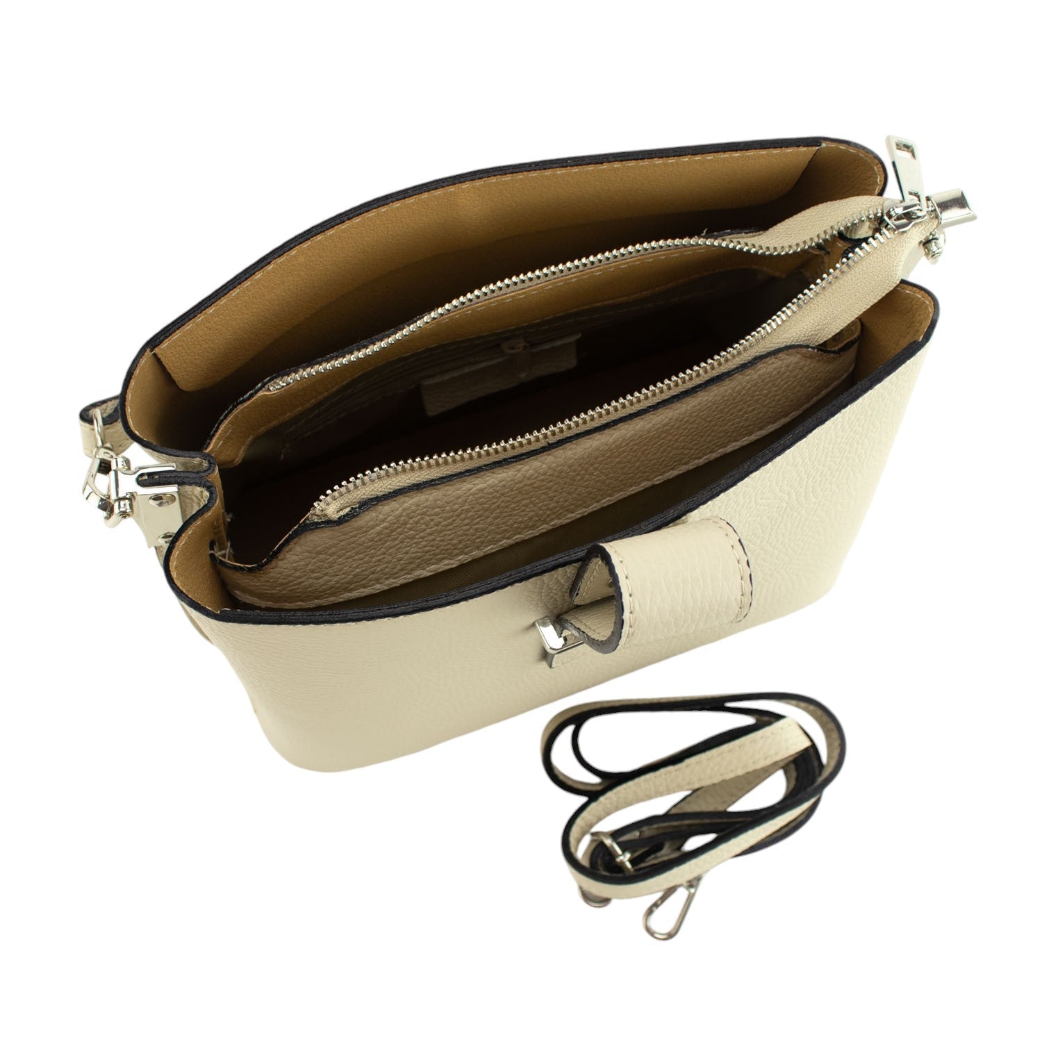 Bolso de Piel Pregato Eterea Beige - KimondoShop