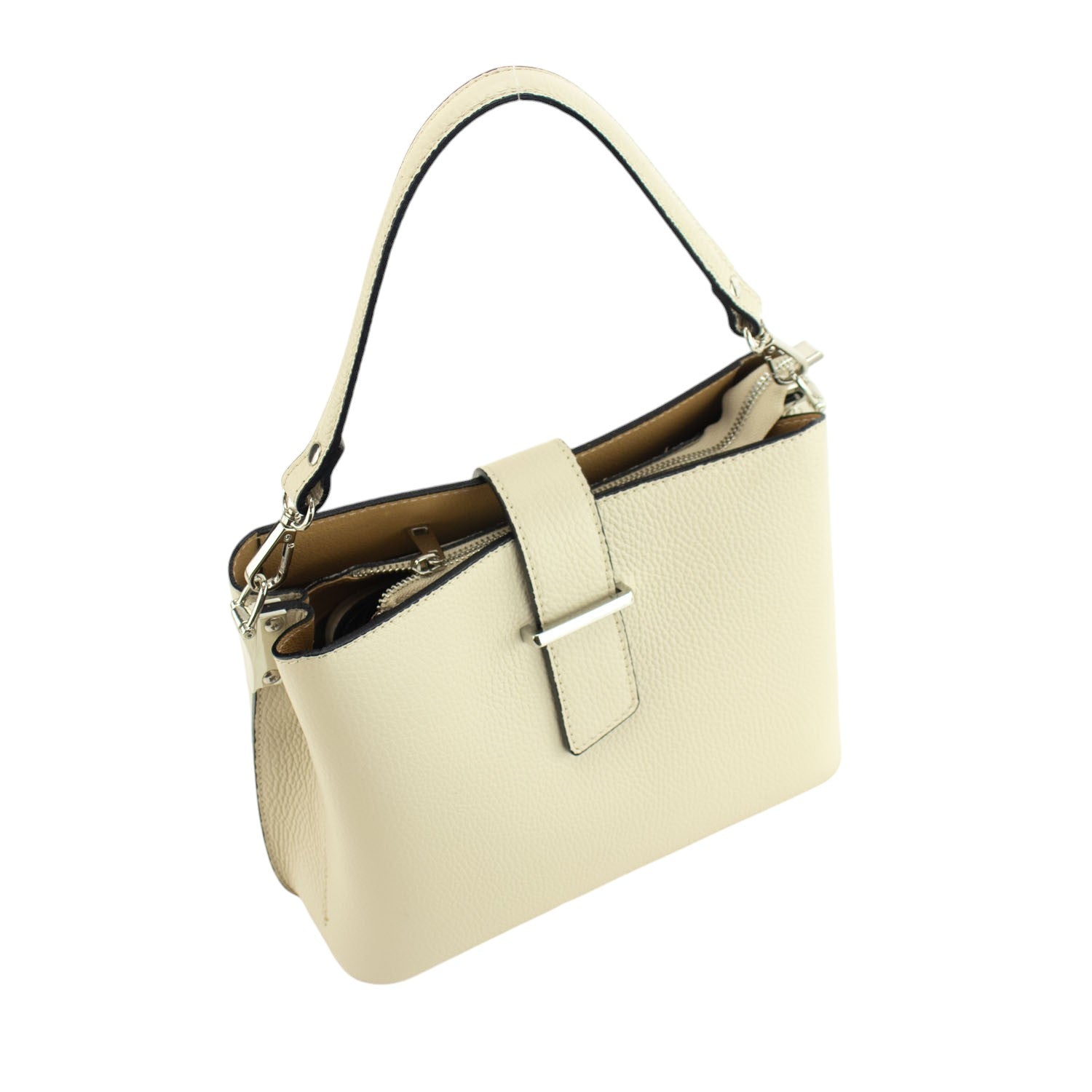 Bolso de Piel Pregato Eterea Beige - KimondoShop