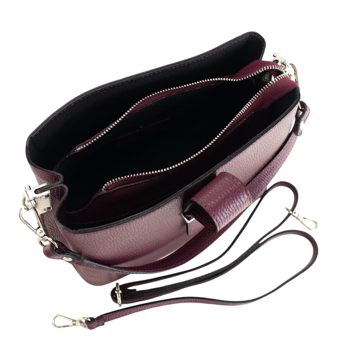 Bolso de Piel Pregato Eterea Burdeos - KimondoShop