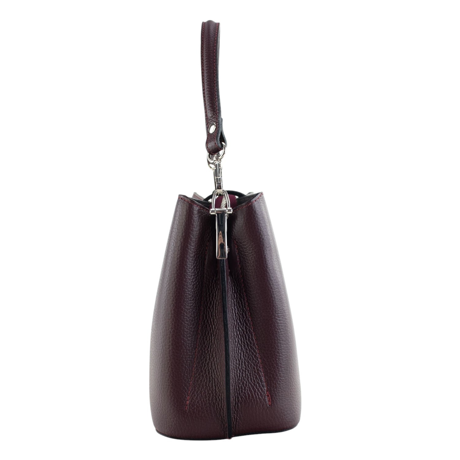 Bolso de Piel Pregato Eterea Granate oscuro - KimondoShop