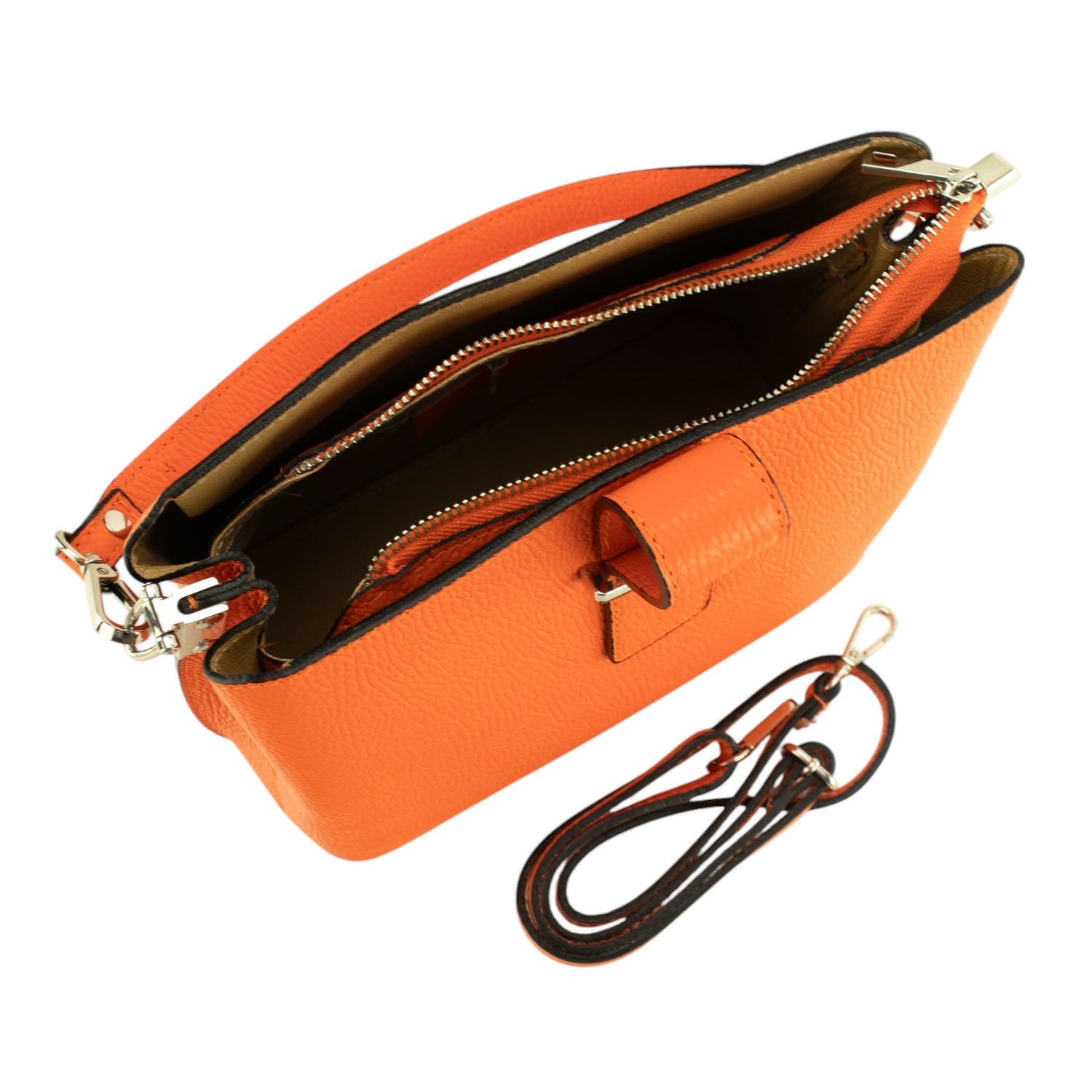 Bolso de Piel Pregato Eterea Naranja - KimondoShop