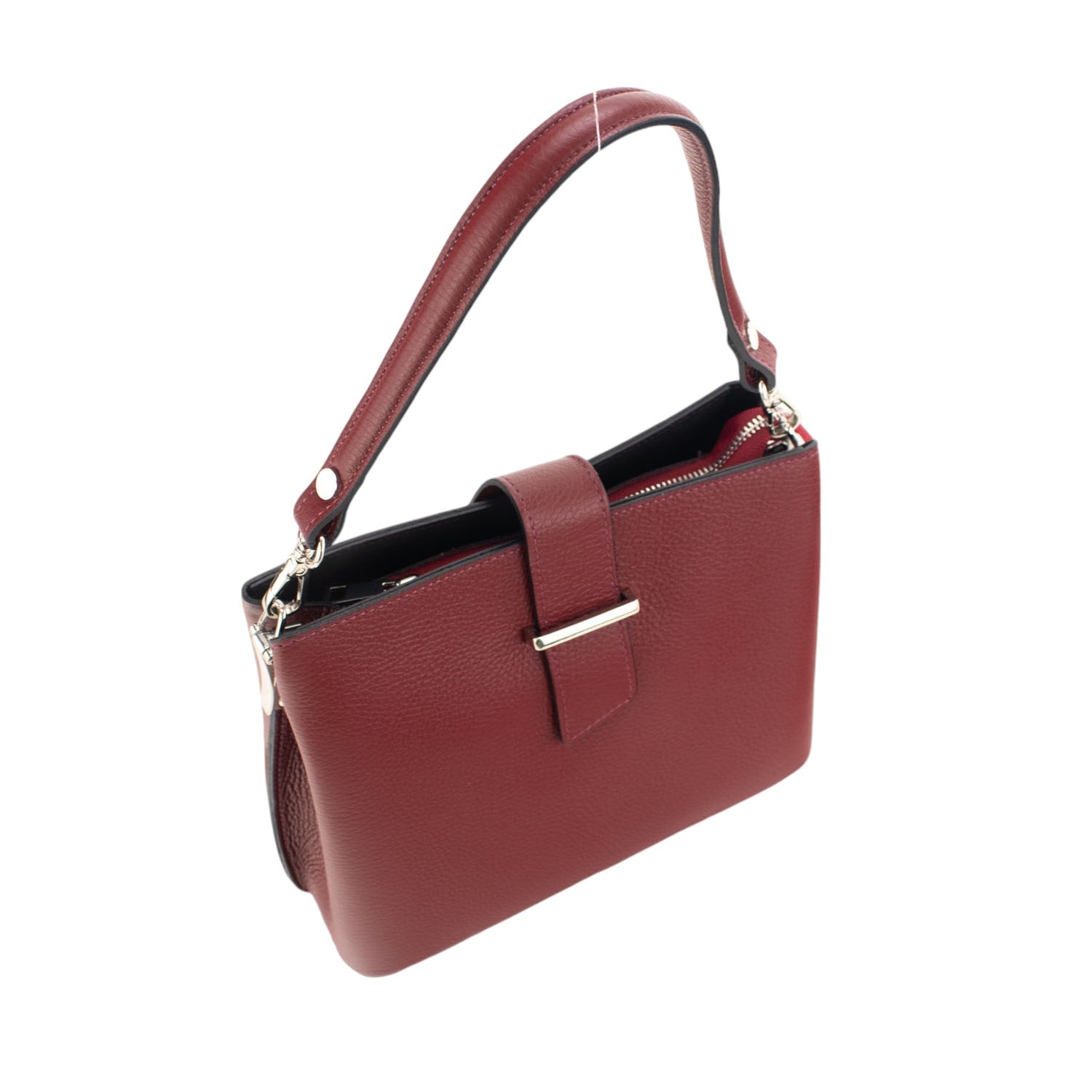 Bolso de Piel Pregato Eterea Rojo oscuro - KimondoShop