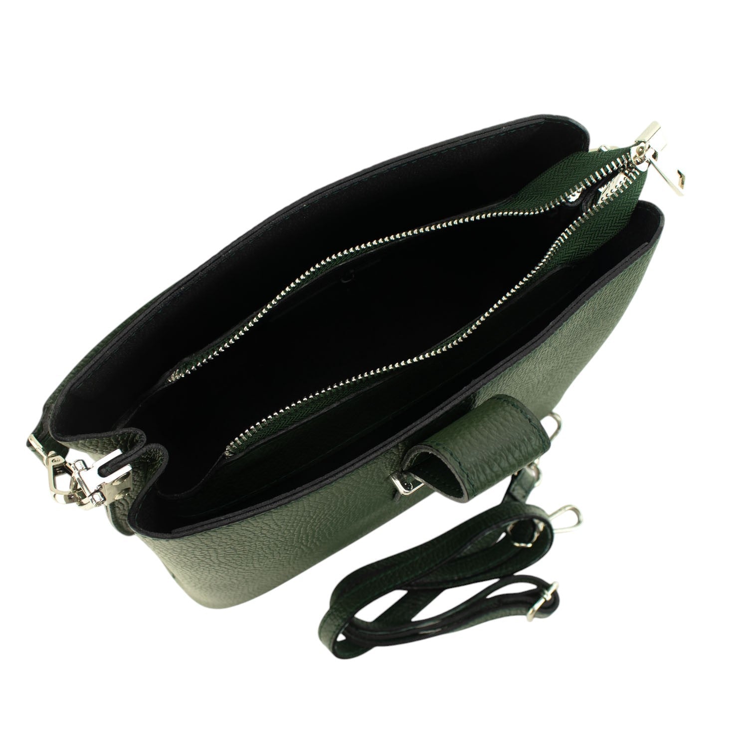 Bolso de Piel Pregato Eterea Verde oliva oscuro - KimondoShop