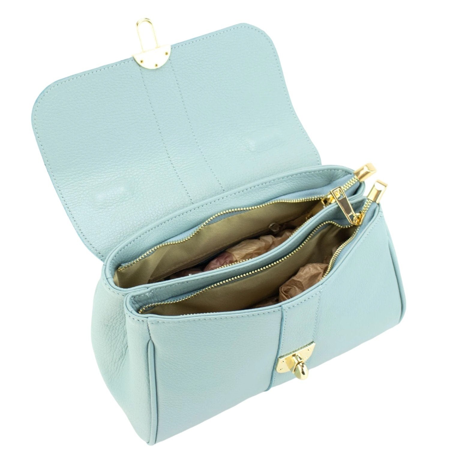 Bolso de Piel Pregato Idillio Azul claro - KimondoShop