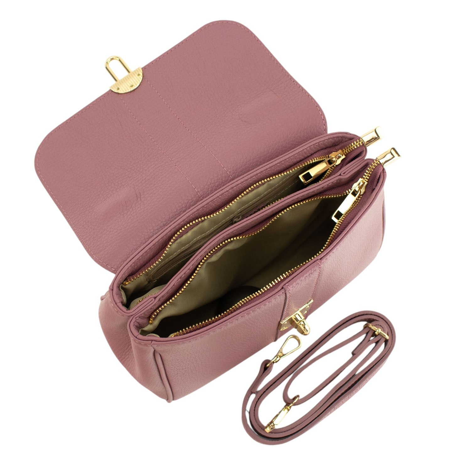 Bolso de Piel Pregato Idillio Rosa polvo - KimondoShop