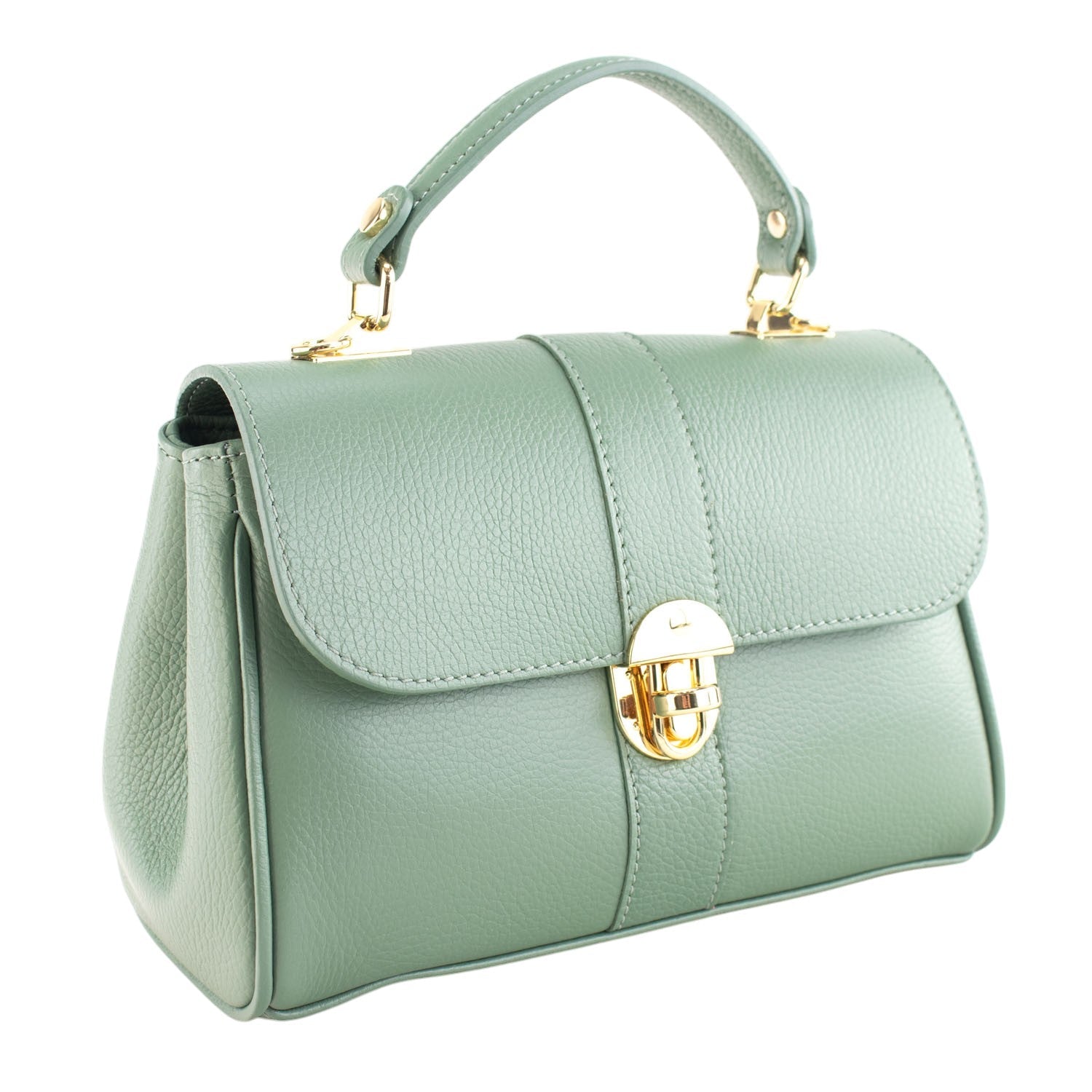 Bolso de Piel Pregato Idillio Verde Aguamarina - KimondoShop