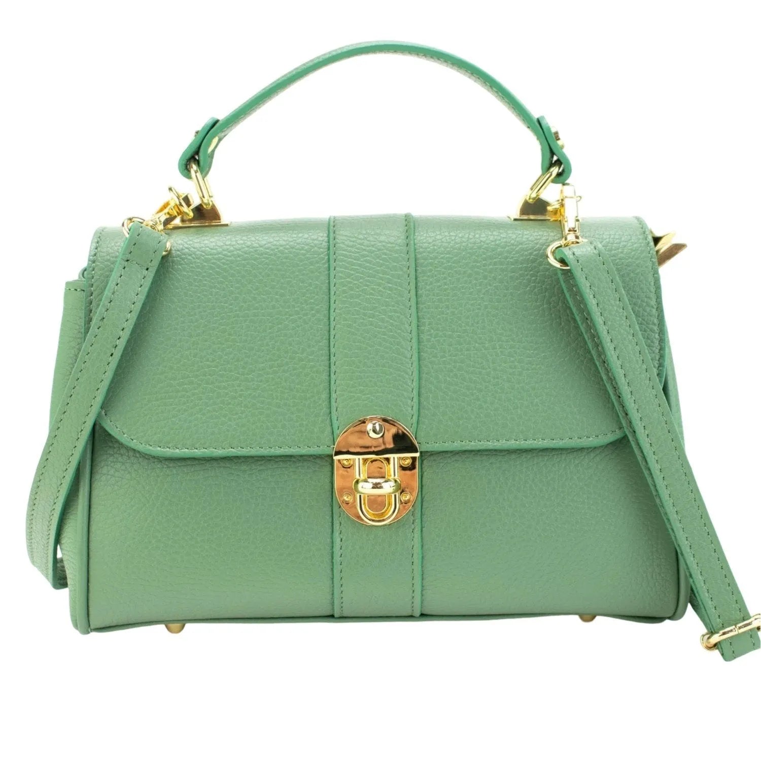 Bolso de Piel Pregato Idillio Verde Aguamarina - KimondoShop