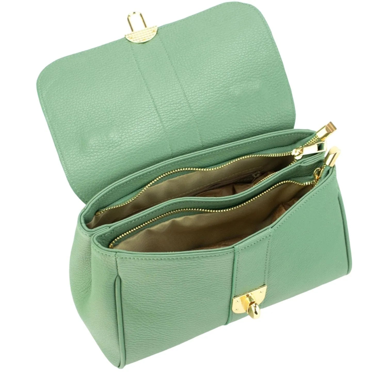 Bolso de Piel Pregato Idillio Verde Aguamarina - KimondoShop