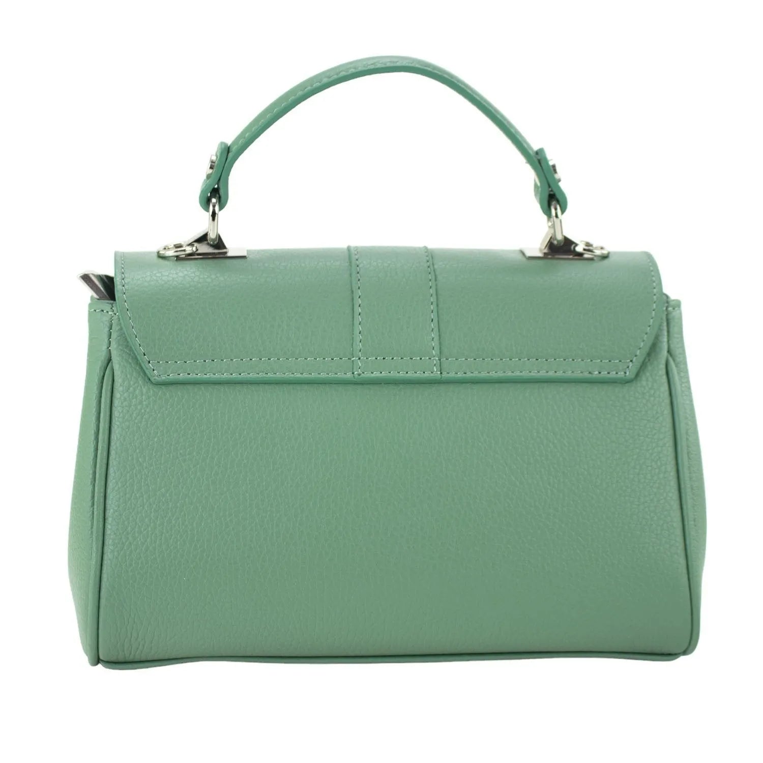 Bolso de Piel Pregato Idillio Verde Aguamarina H Plateado - KimondoShop