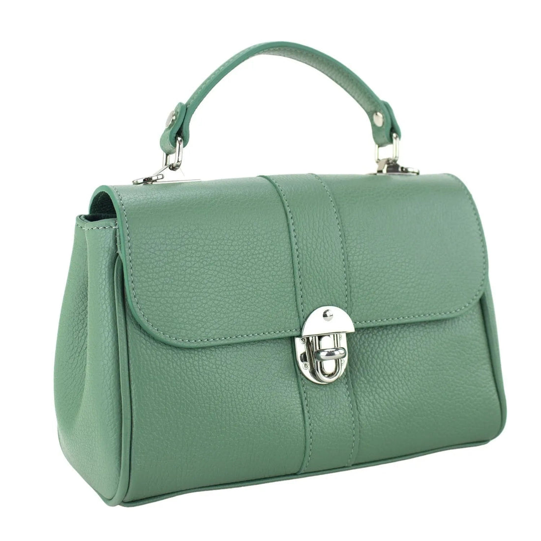 Bolso de Piel Pregato Idillio Verde Aguamarina H Plateado - KimondoShop