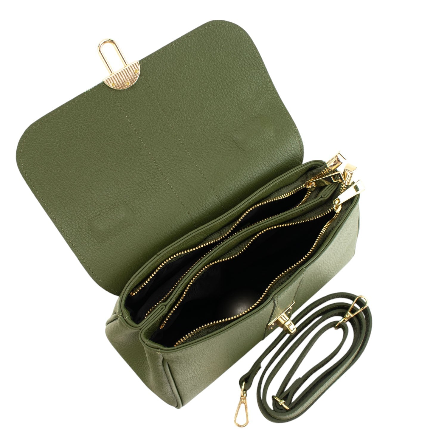 Bolso de Piel Pregato Idillio Verde oliva - KimondoShop