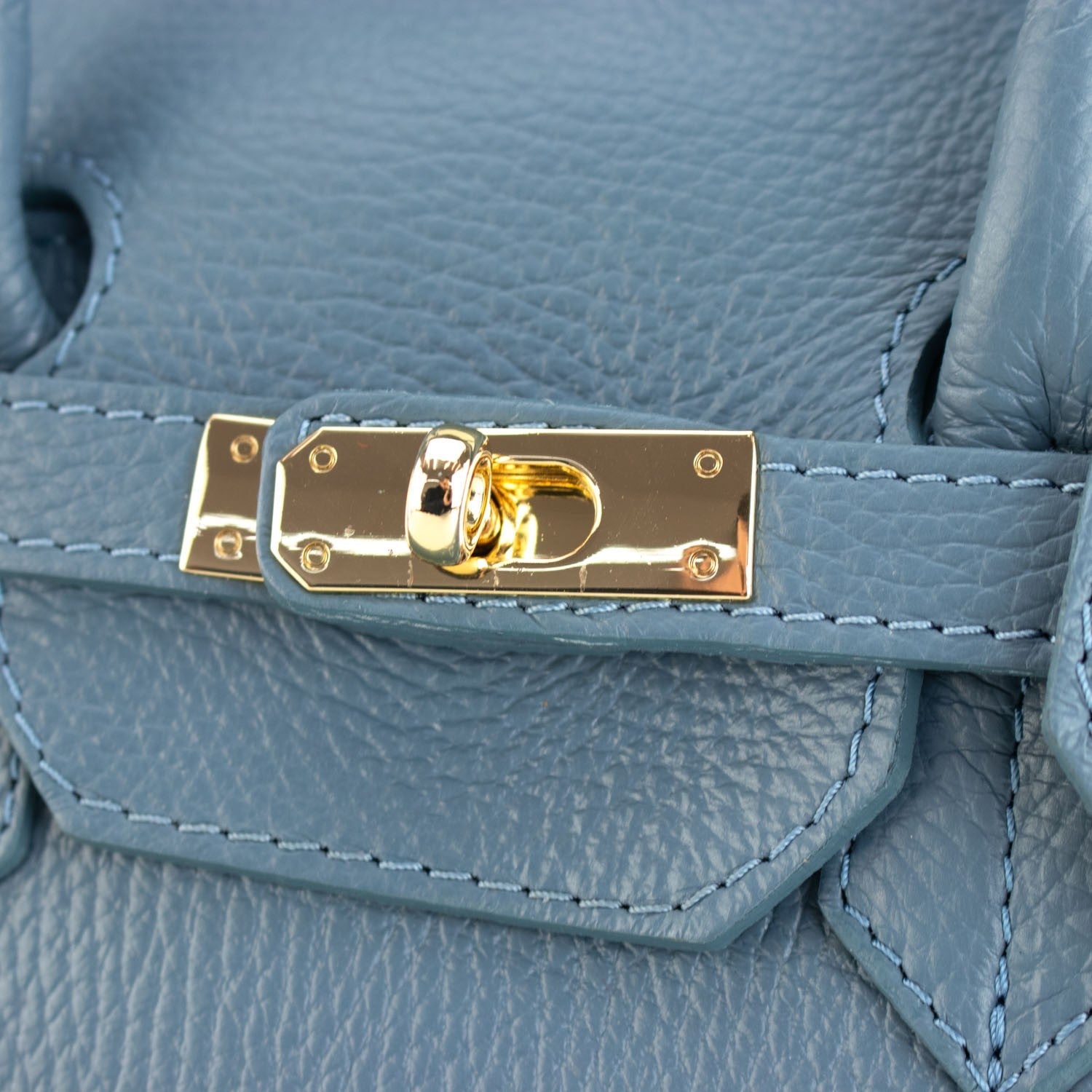 Bolso de Piel Pregato Juliette Azul Jeans - KimondoShop