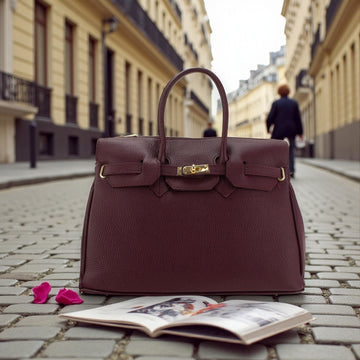 Bolso de Piel Pregato Juliette Burdeos - KimondoShop