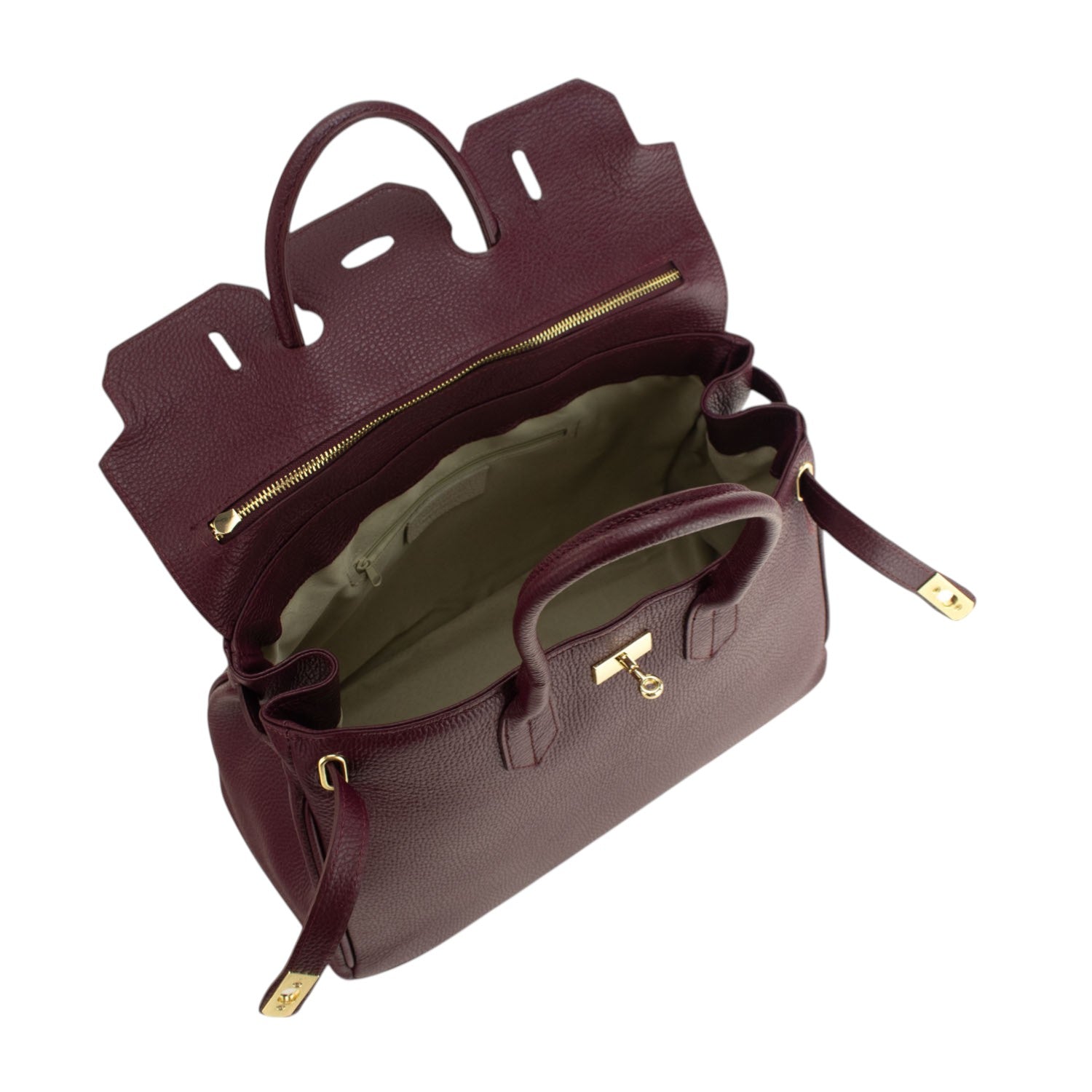 Bolso de Piel Pregato Juliette Burdeos - KimondoShop