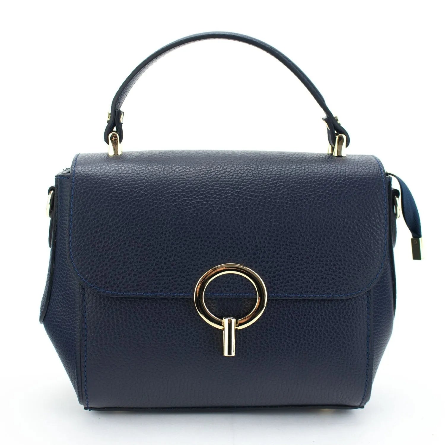 Bolso de Piel Pregato Omega Azul Marino - KimondoShop