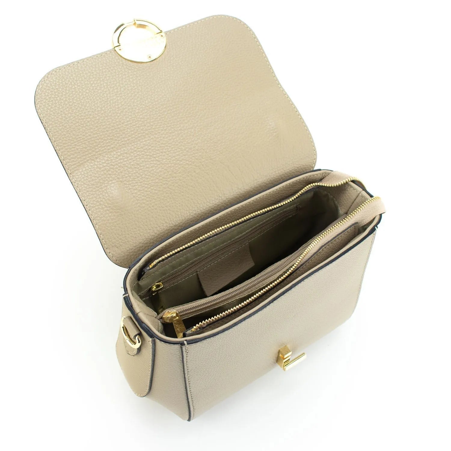 Bolso de Piel Pregato Omega Beige - KimondoShop