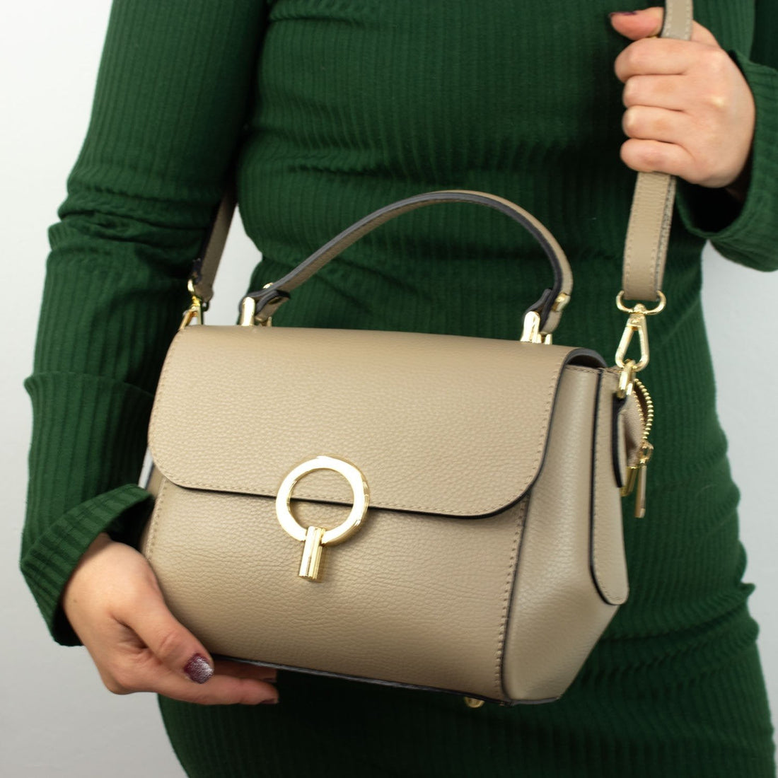 Bolso de Piel Pregato Omega Beige - KimondoShop