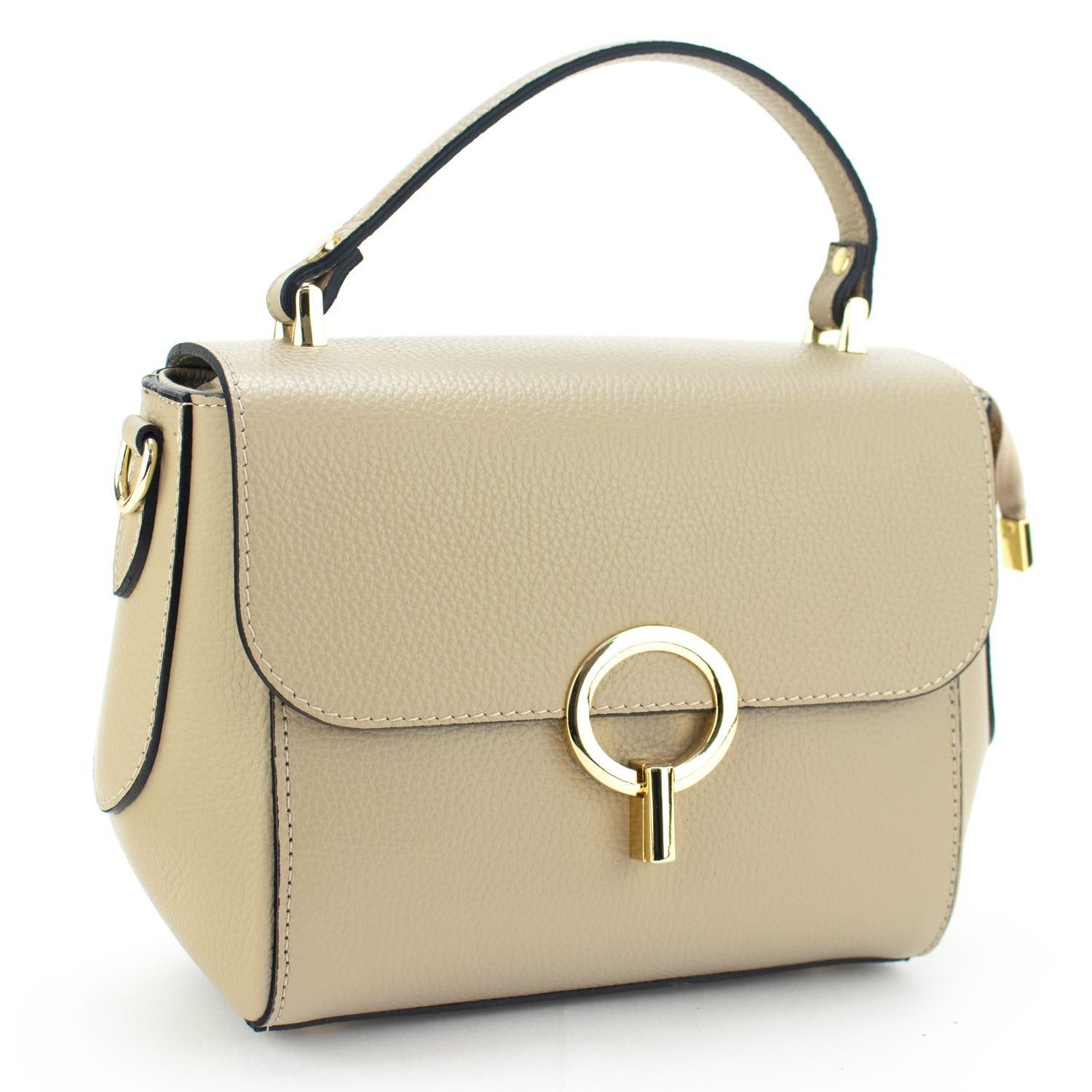 Bolso de Piel Pregato Omega Beige - KimondoShop