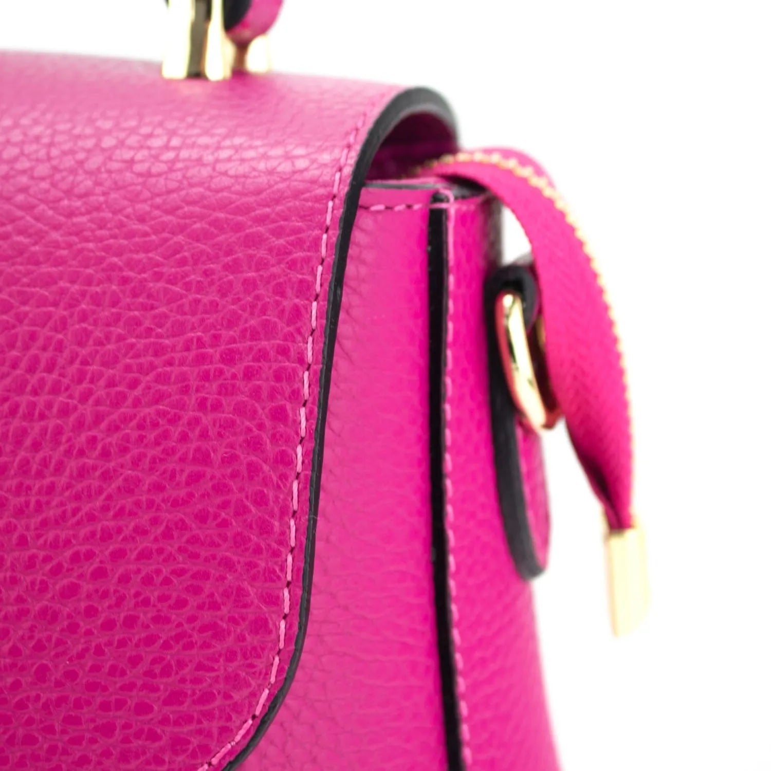 Bolso de Piel Pregato Omega Fucsia - KimondoShop