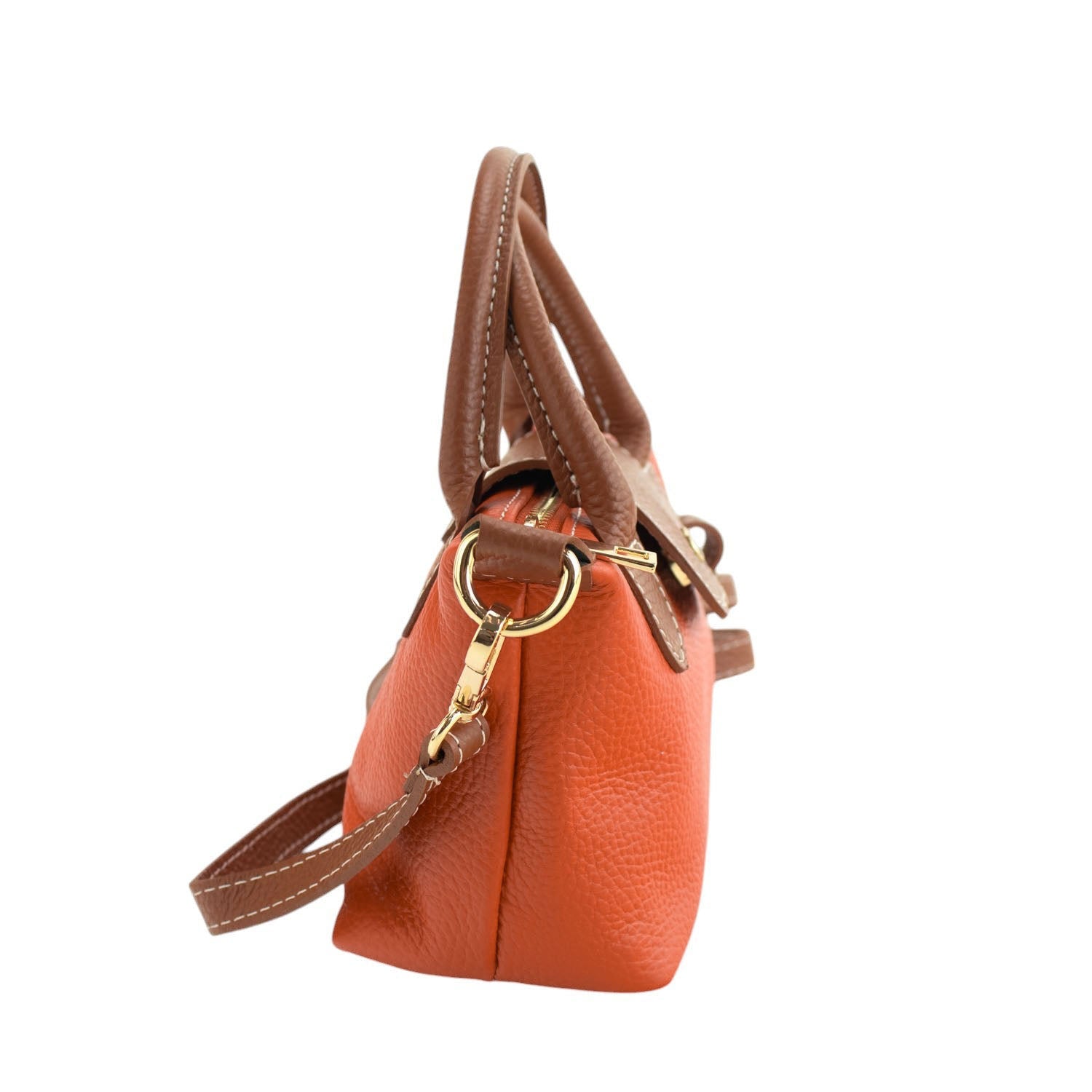 Bolso de Piel Pregato Piuma Naranja - KimondoShop