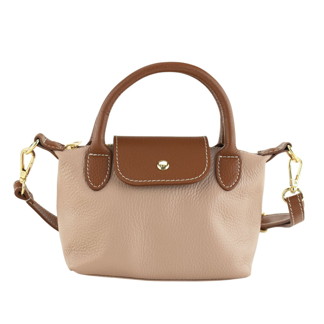 Bolso de Piel Pregato Piuma Nude - KimondoShop