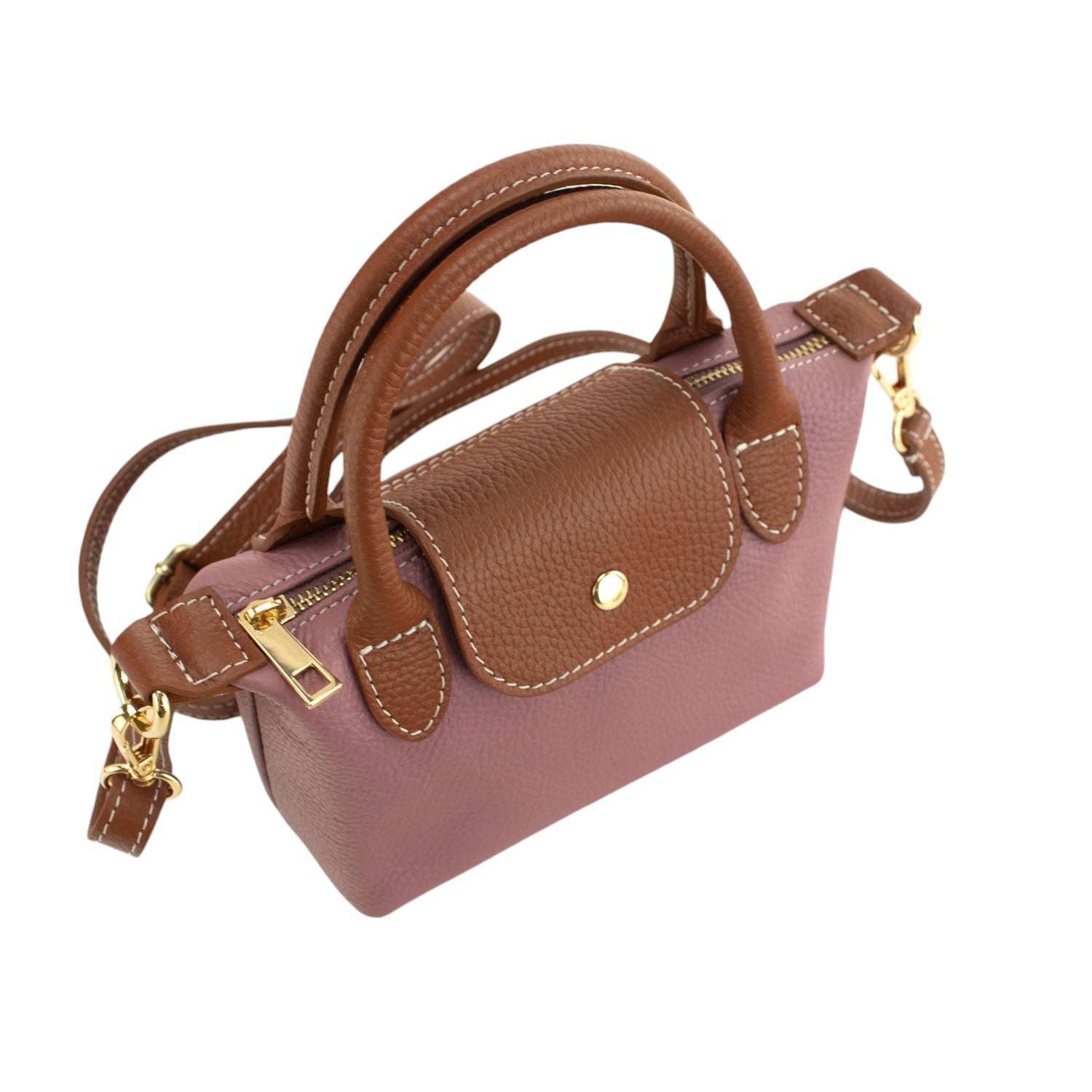 Bolso de Piel Pregato Piuma Rosa polvo - KimondoShop