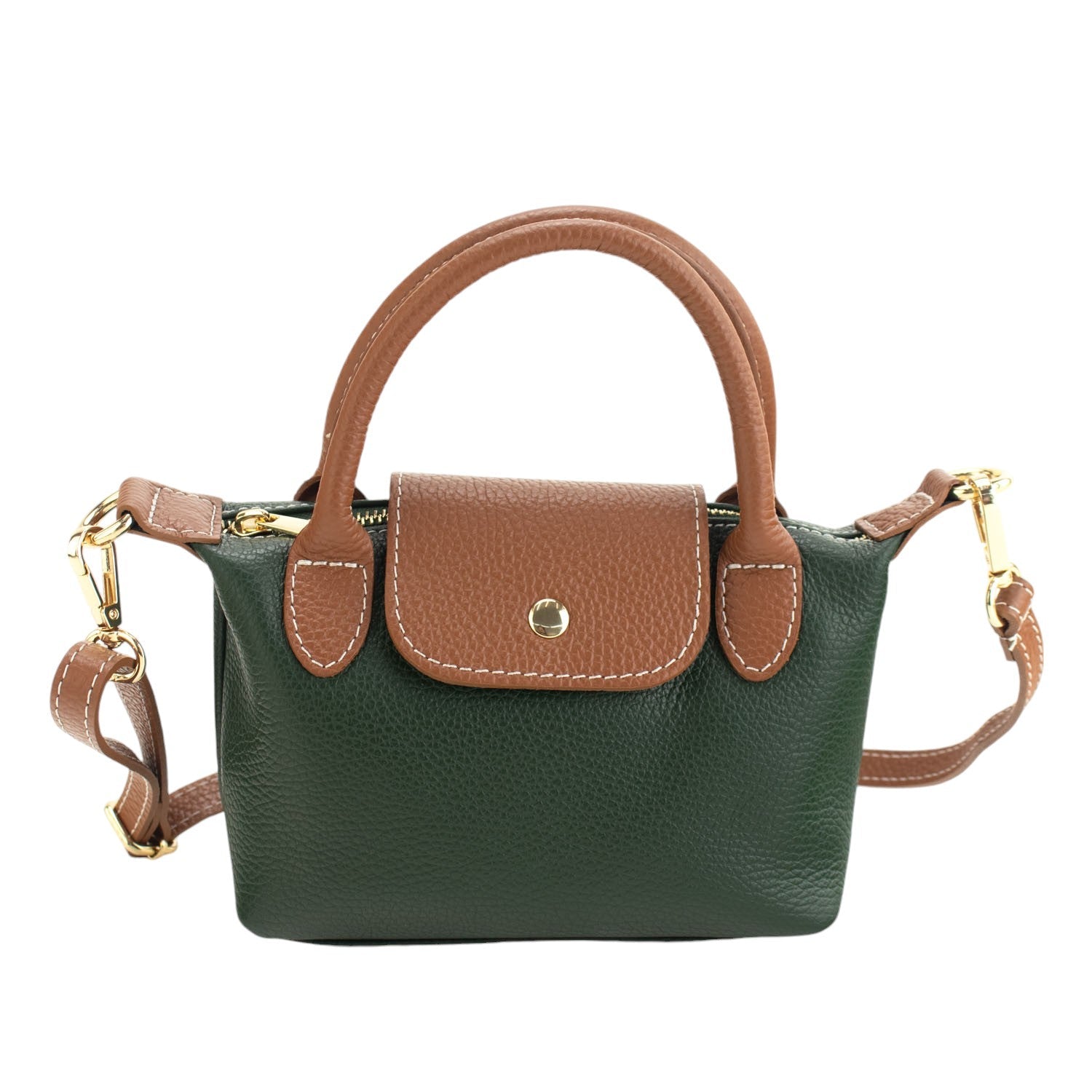 Bolso de Piel Pregato Piuma Verde - KimondoShop