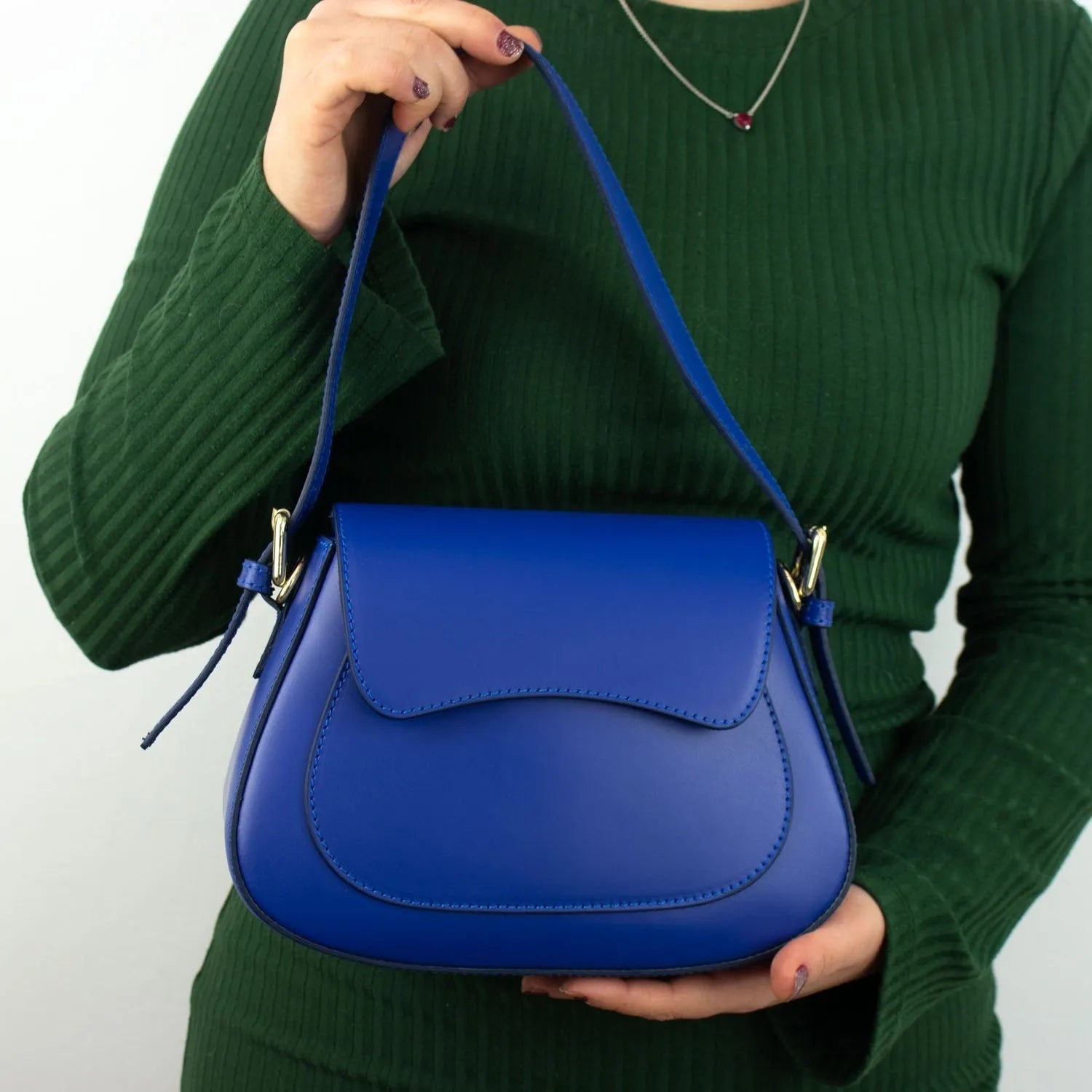 Bolso de Piel Pregato Sigma Azul eléctrico - KimondoShop