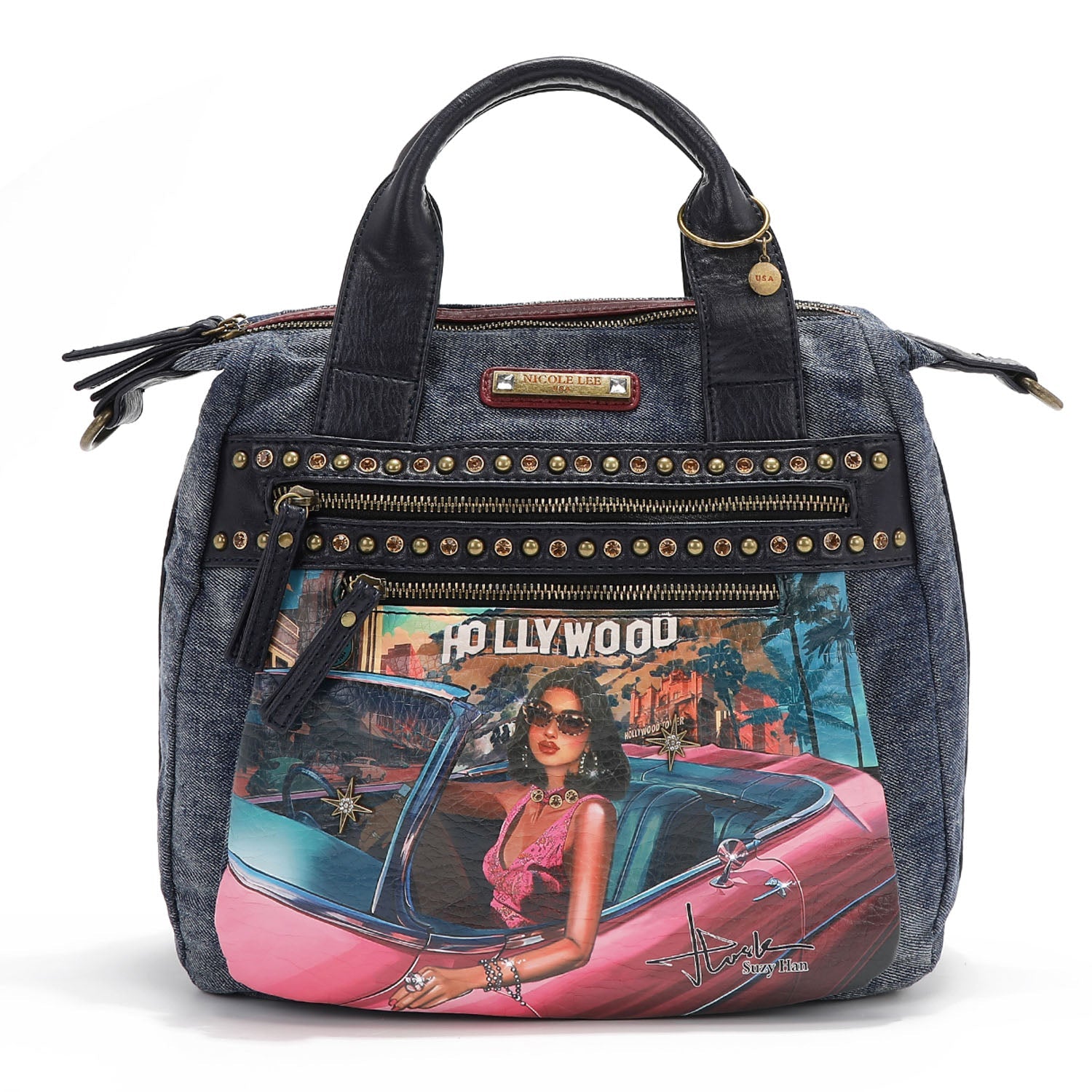 Bolso denim tachuelas Nicole Lee Hollywood Drive - KimondoShop