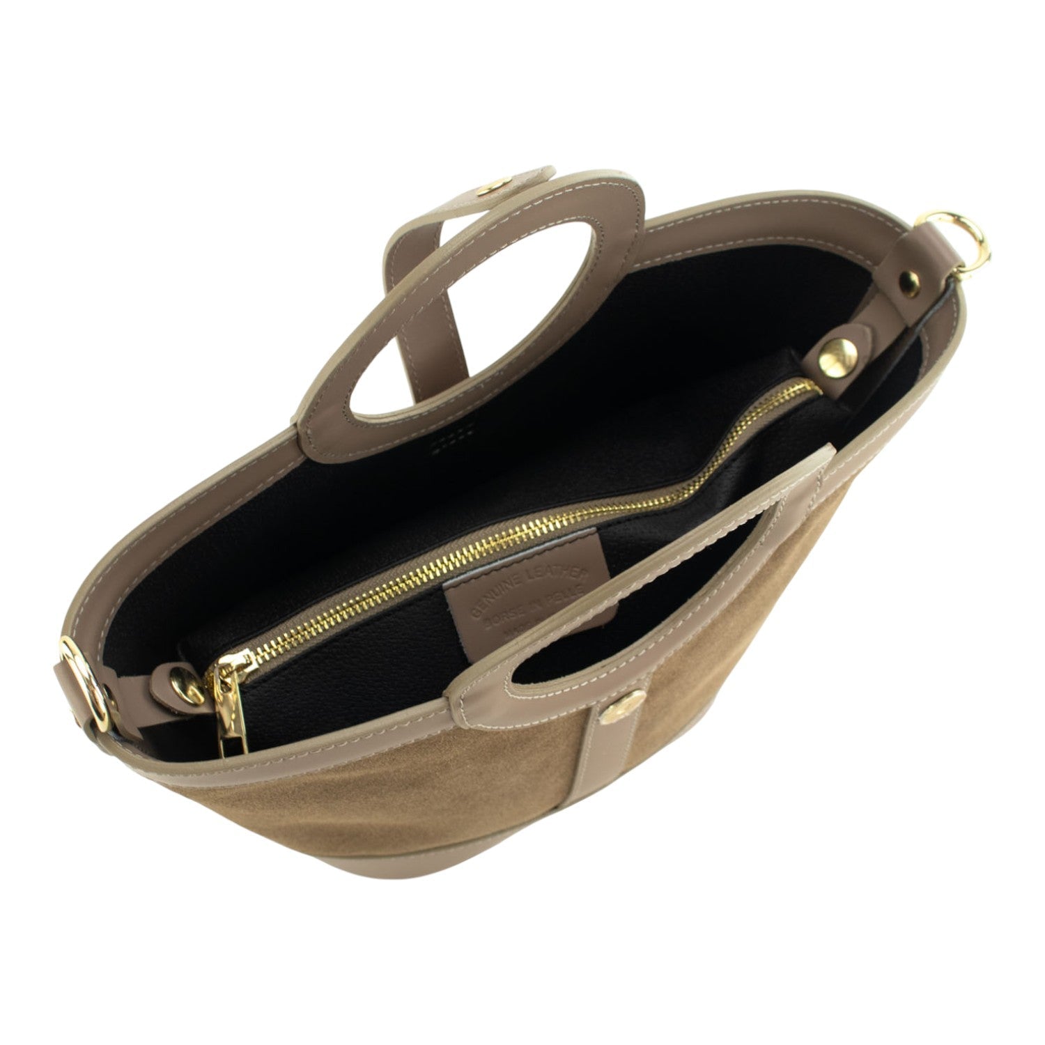 Bolso en piel Pregato Armonia Ante Taupe - KimondoShop