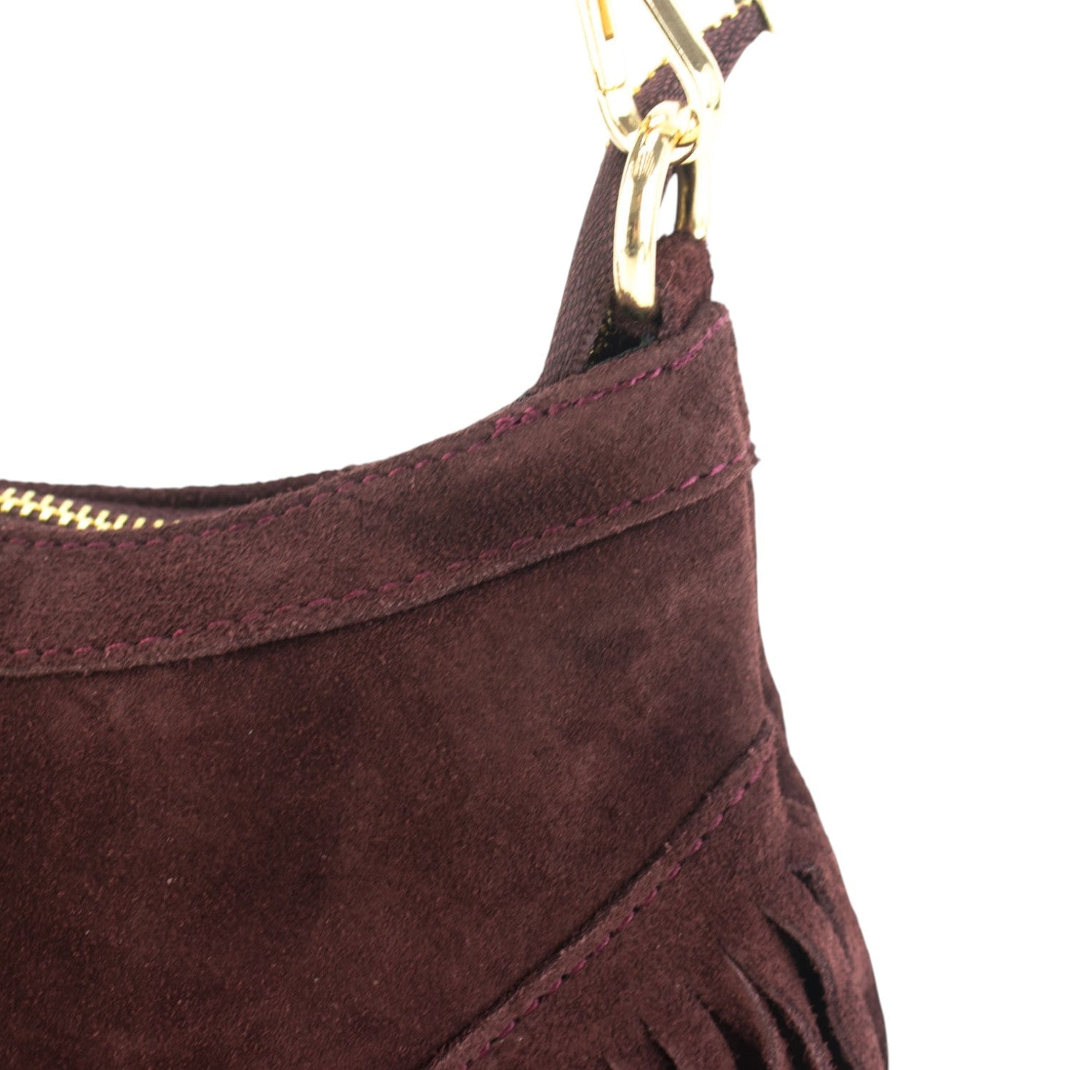 Bolso en piel Pregato Aube Ante Burdeos - KimondoShop