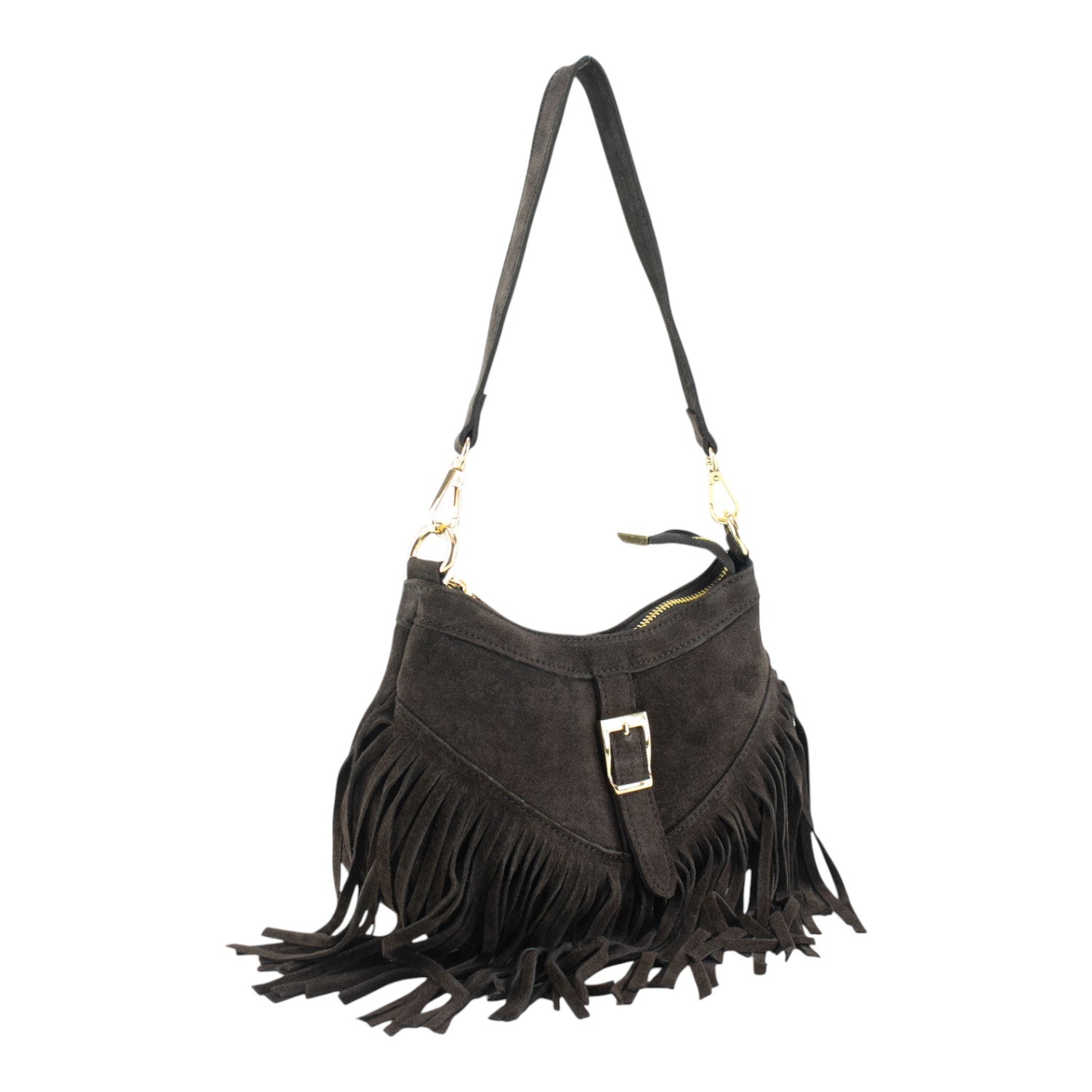 Bolso en piel Pregato Aube Ante Chocolate - KimondoShop
