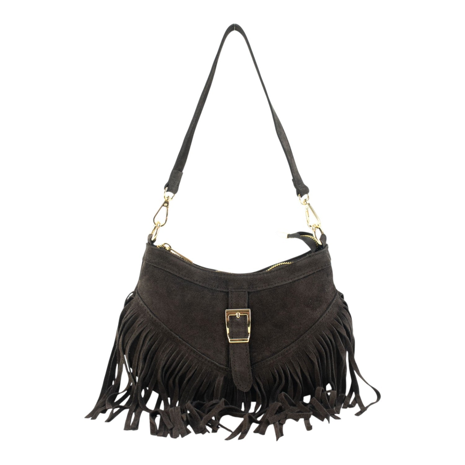 Bolso en piel Pregato Aube Ante Chocolate - KimondoShop
