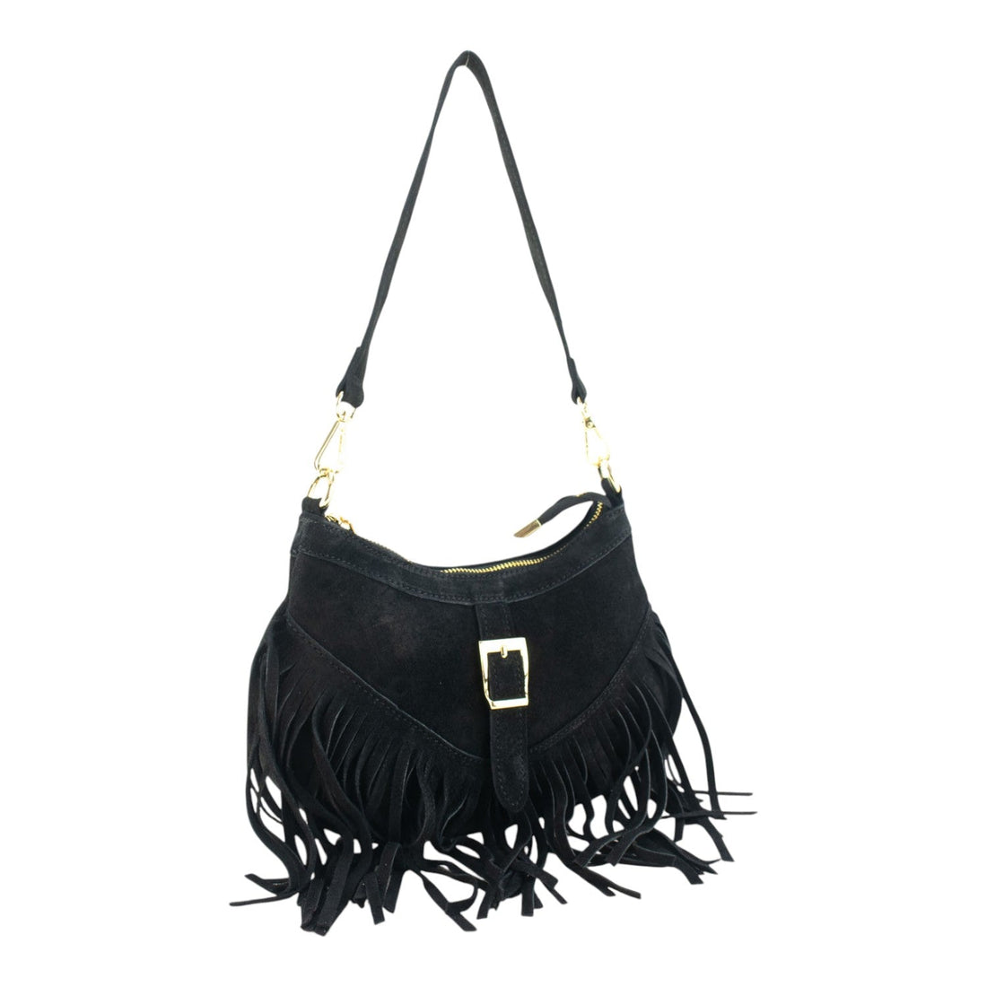 Bolso en piel Pregato Aube Ante Negro - KimondoShop