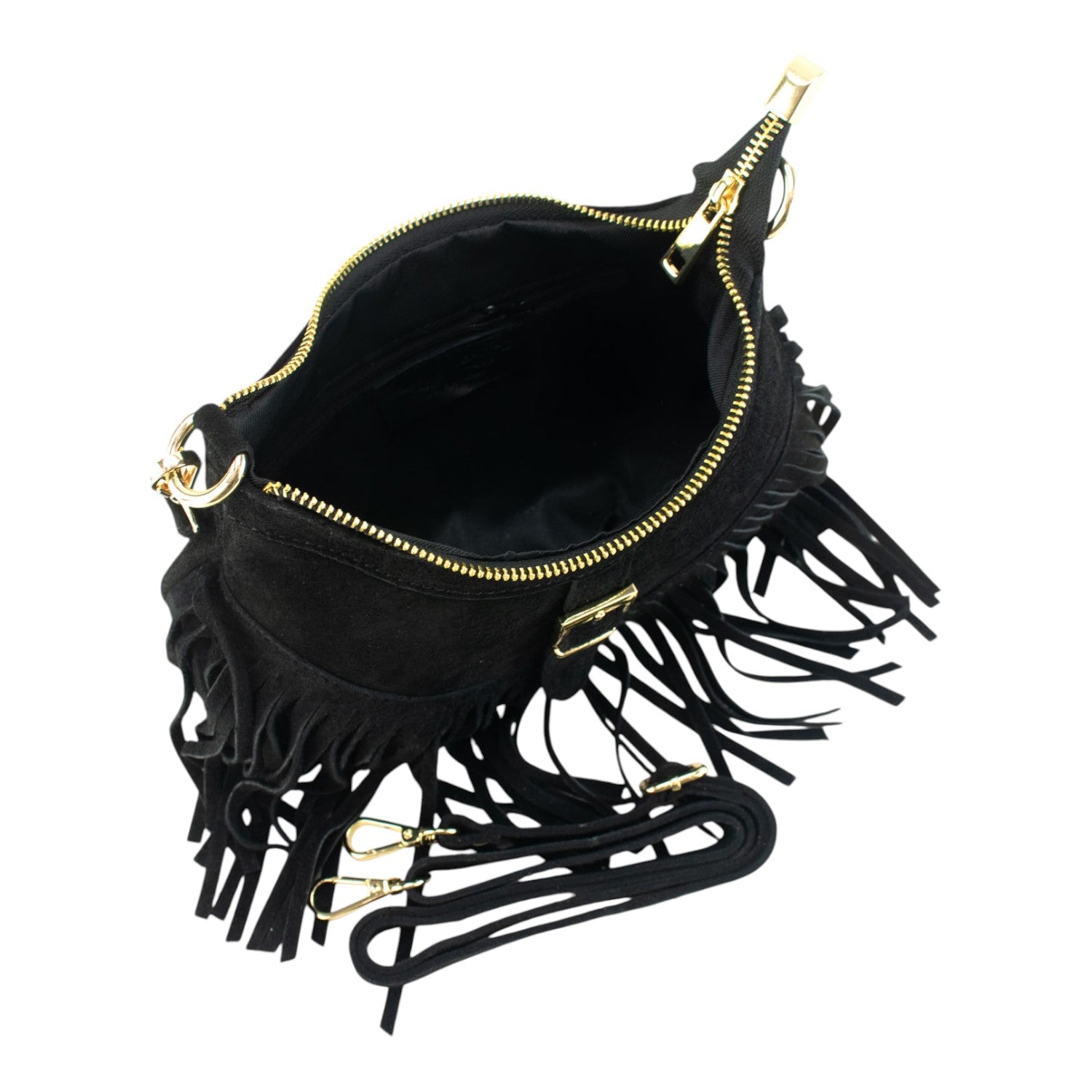 Bolso en piel Pregato Aube Ante Negro - KimondoShop