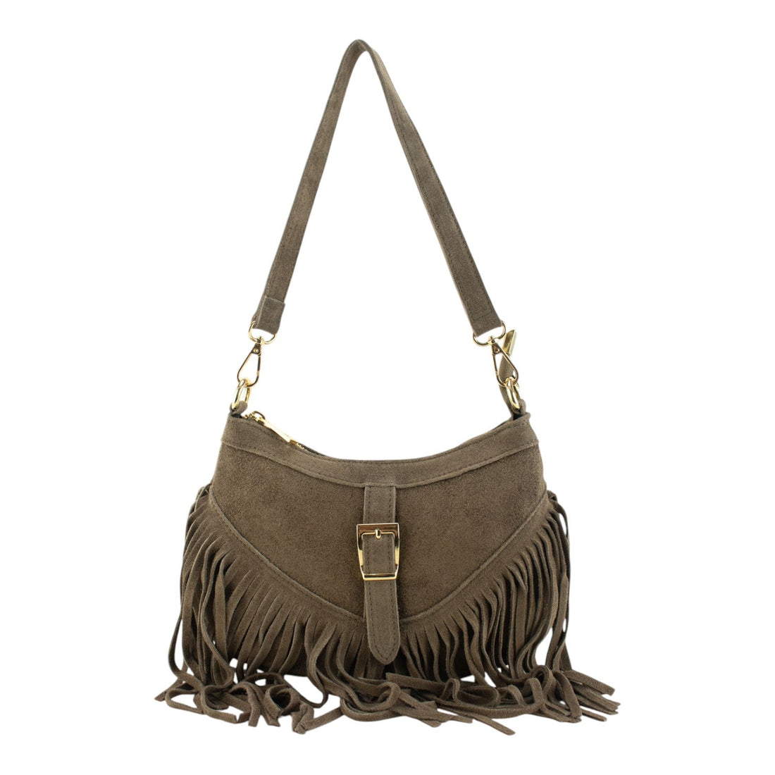 Bolso en piel Pregato Aube Ante Taupe - KimondoShop