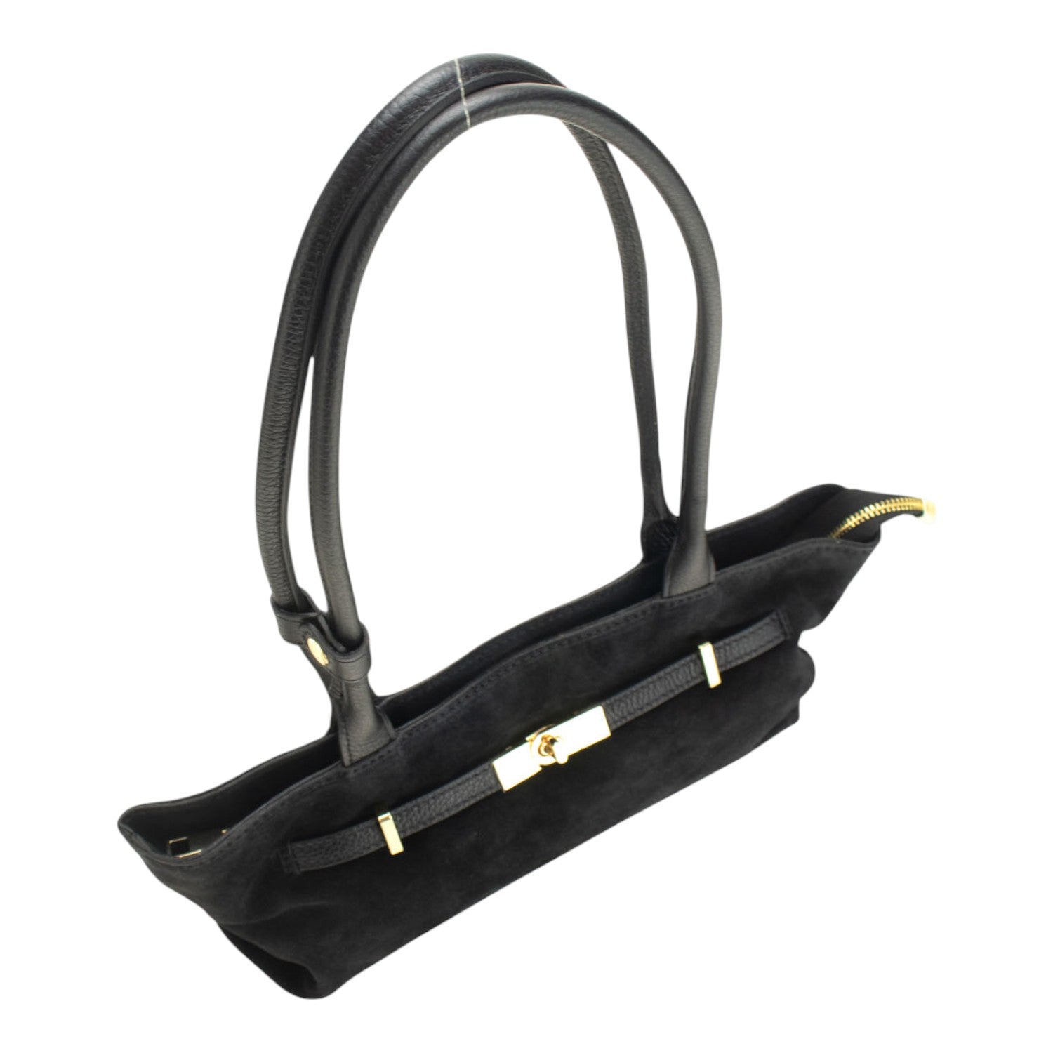 Bolso en Piel Pregato Aurea Negro - KimondoShop