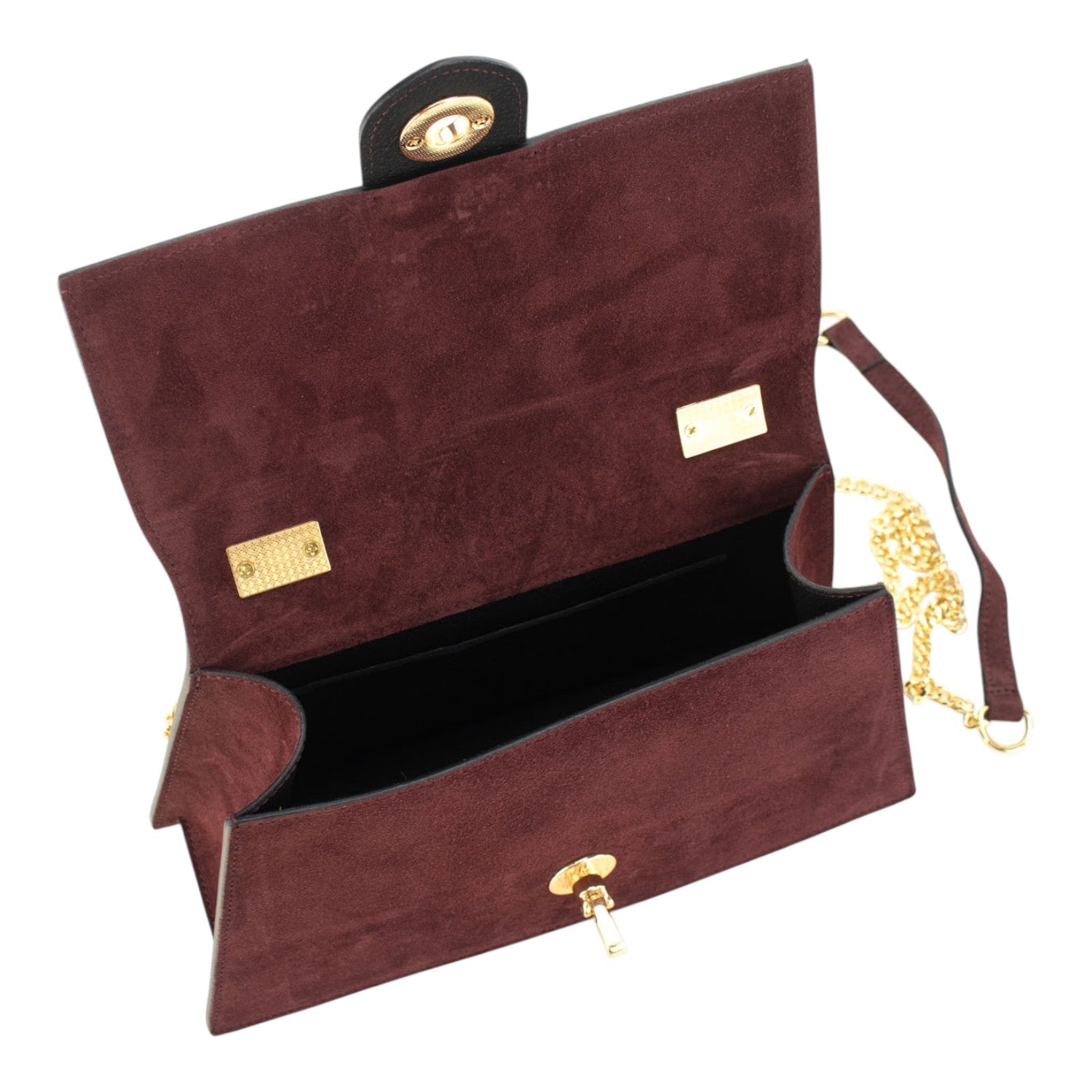 Bolso en piel Pregato Camelia Ante Burdeos - KimondoShop