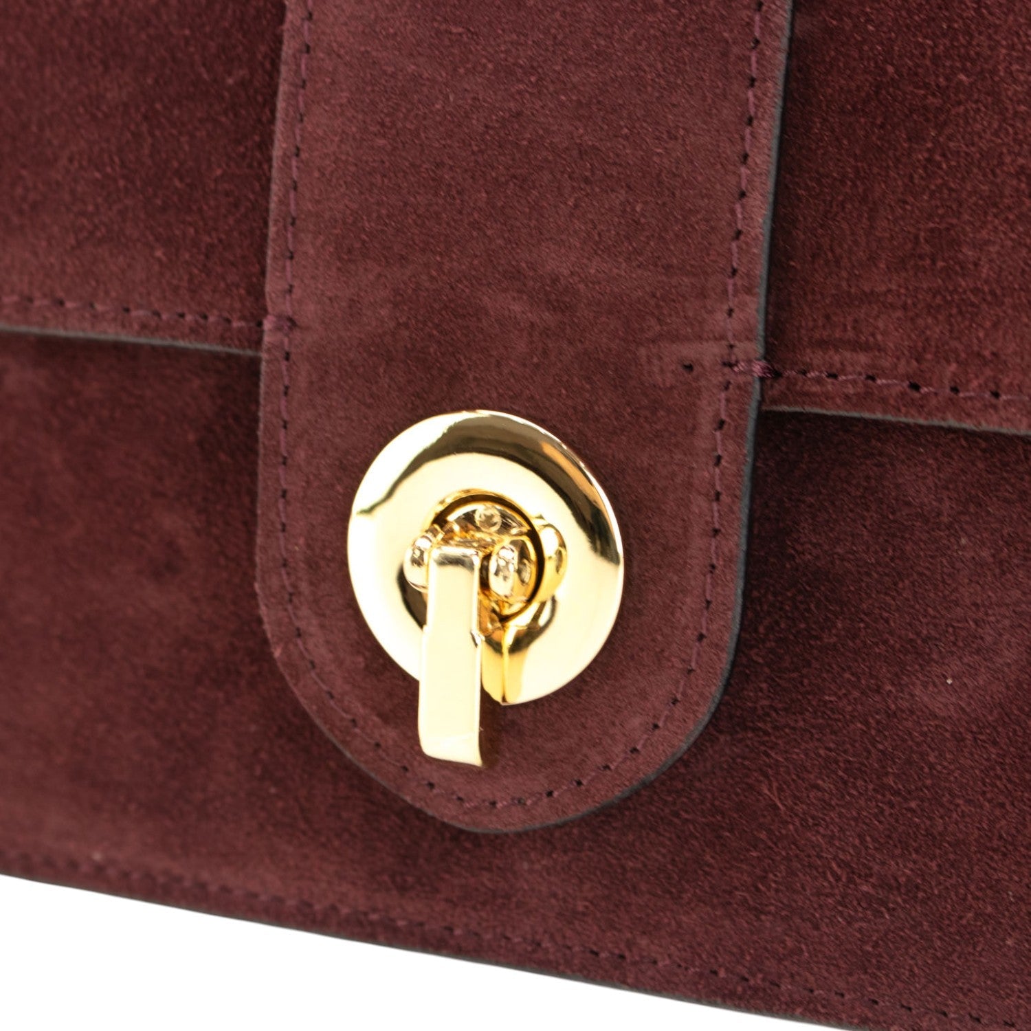 Bolso en piel Pregato Camelia Ante Burdeos - KimondoShop