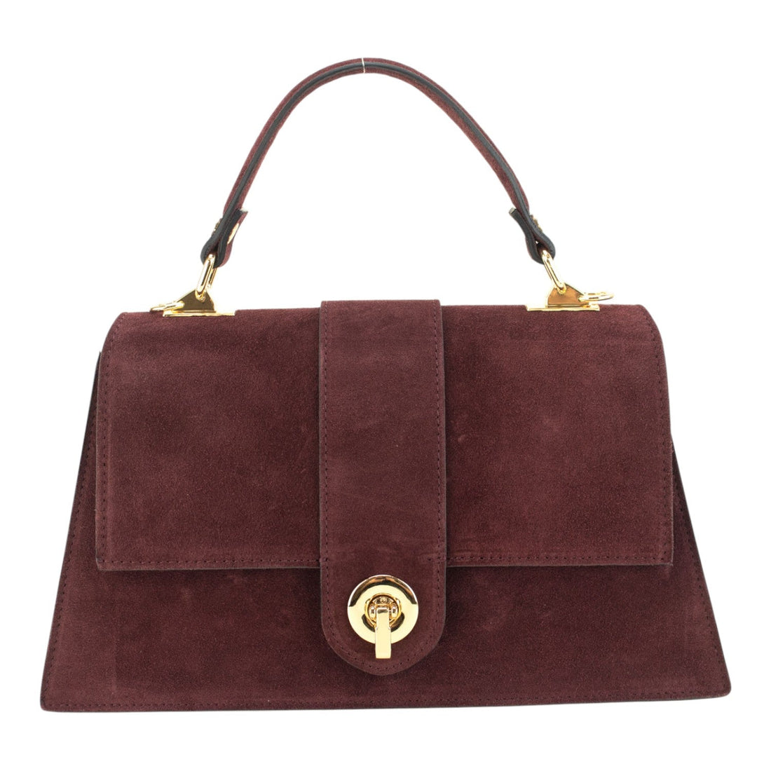 Bolso en piel Pregato Camelia Ante Burdeos - KimondoShop