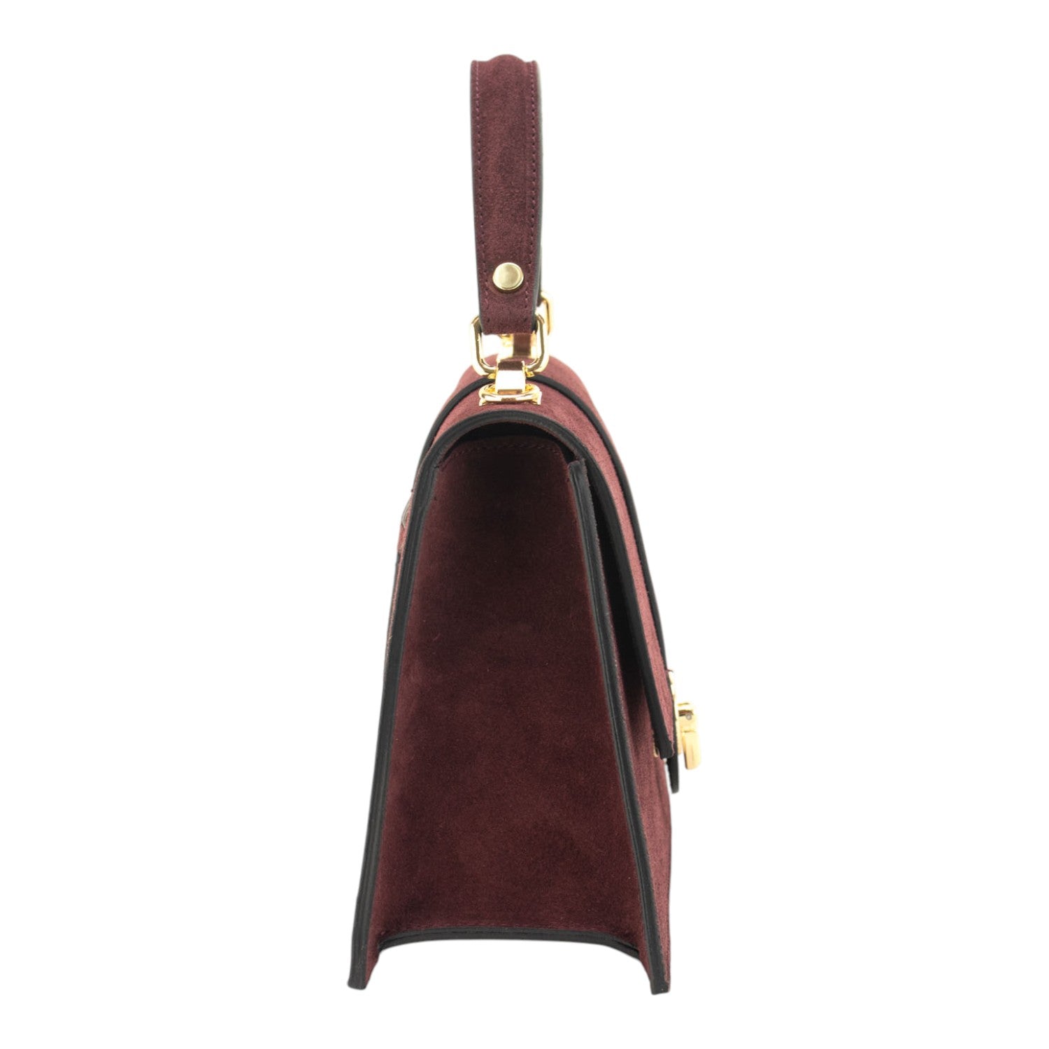 Bolso en piel Pregato Camelia Ante Burdeos - KimondoShop