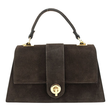 Bolso en piel Pregato Camelia Ante Chocolate - KimondoShop